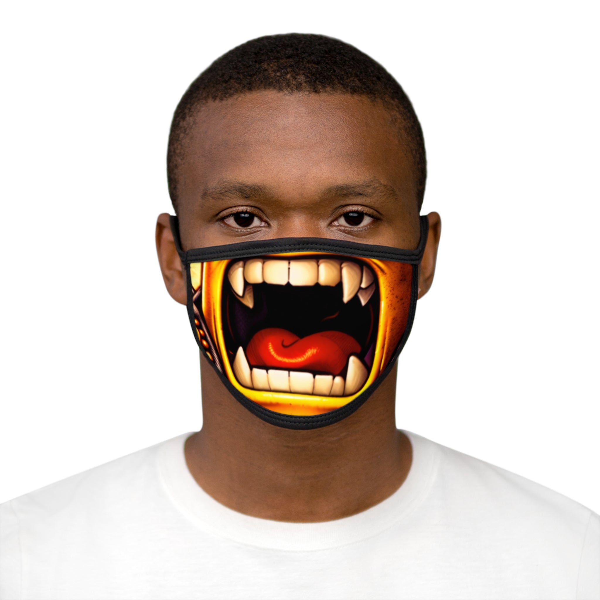 Kreyon Bite Face Mask — Scary Fanged Mouth Design for Halloween & Costume