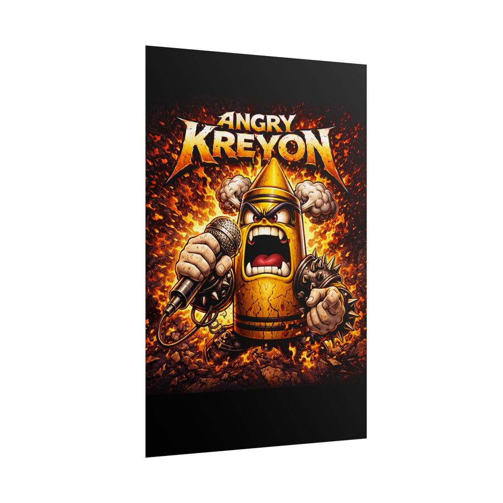 Rolled Poster — Angry Kreyon Heavy Metal Cartoon Art Print