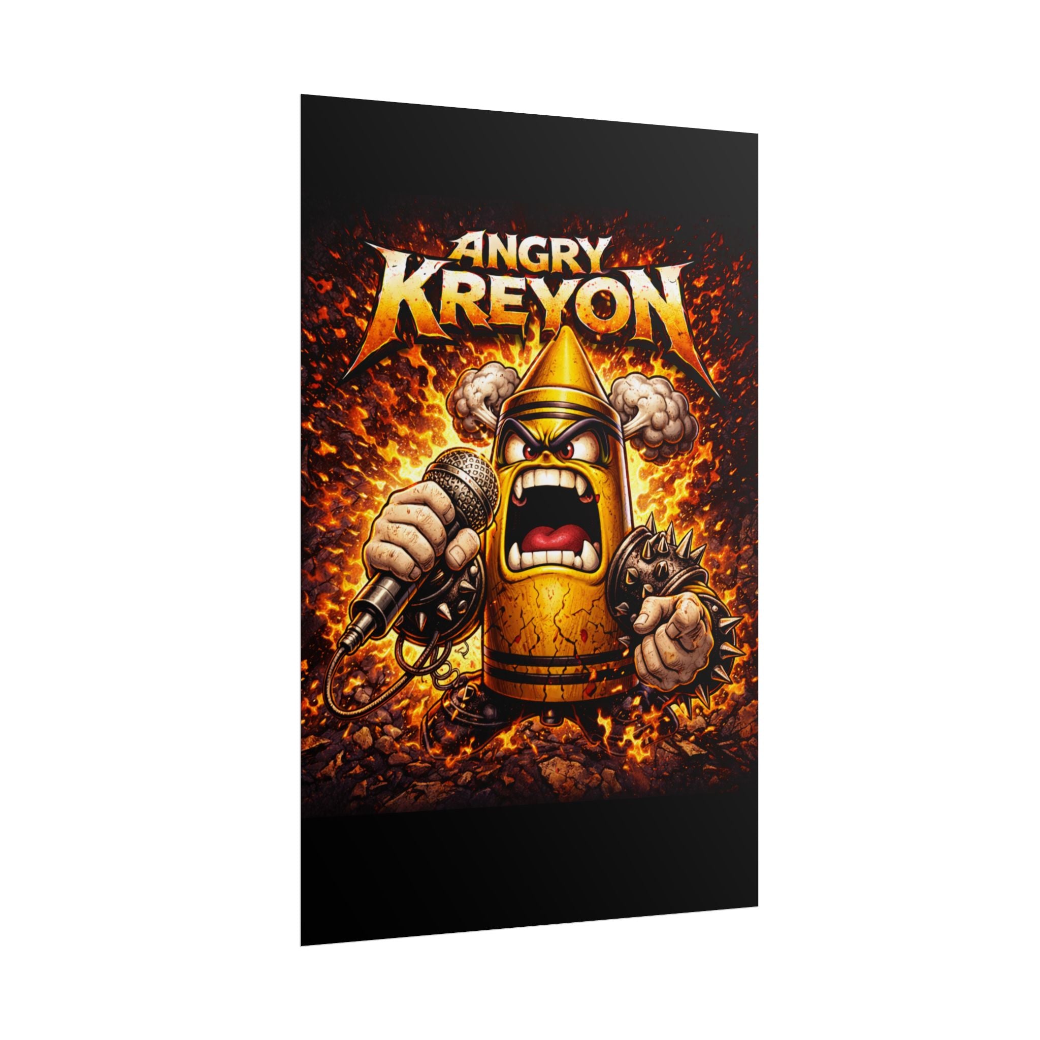 Rolled Poster — Angry Kreyon Heavy Metal Cartoon Art Print
