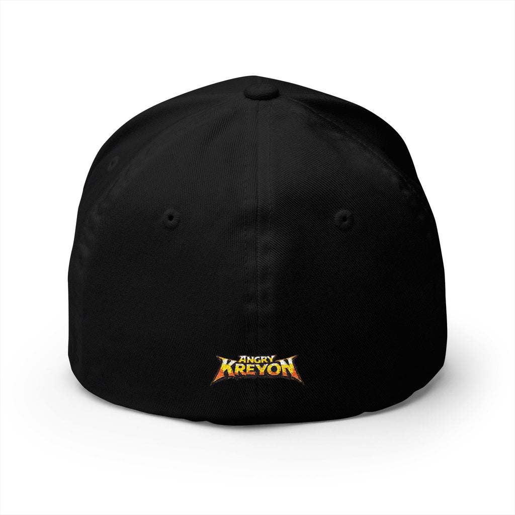 Embroidered 'Angry Kreyon' Logo Cap — Black Structured Baseball Hat