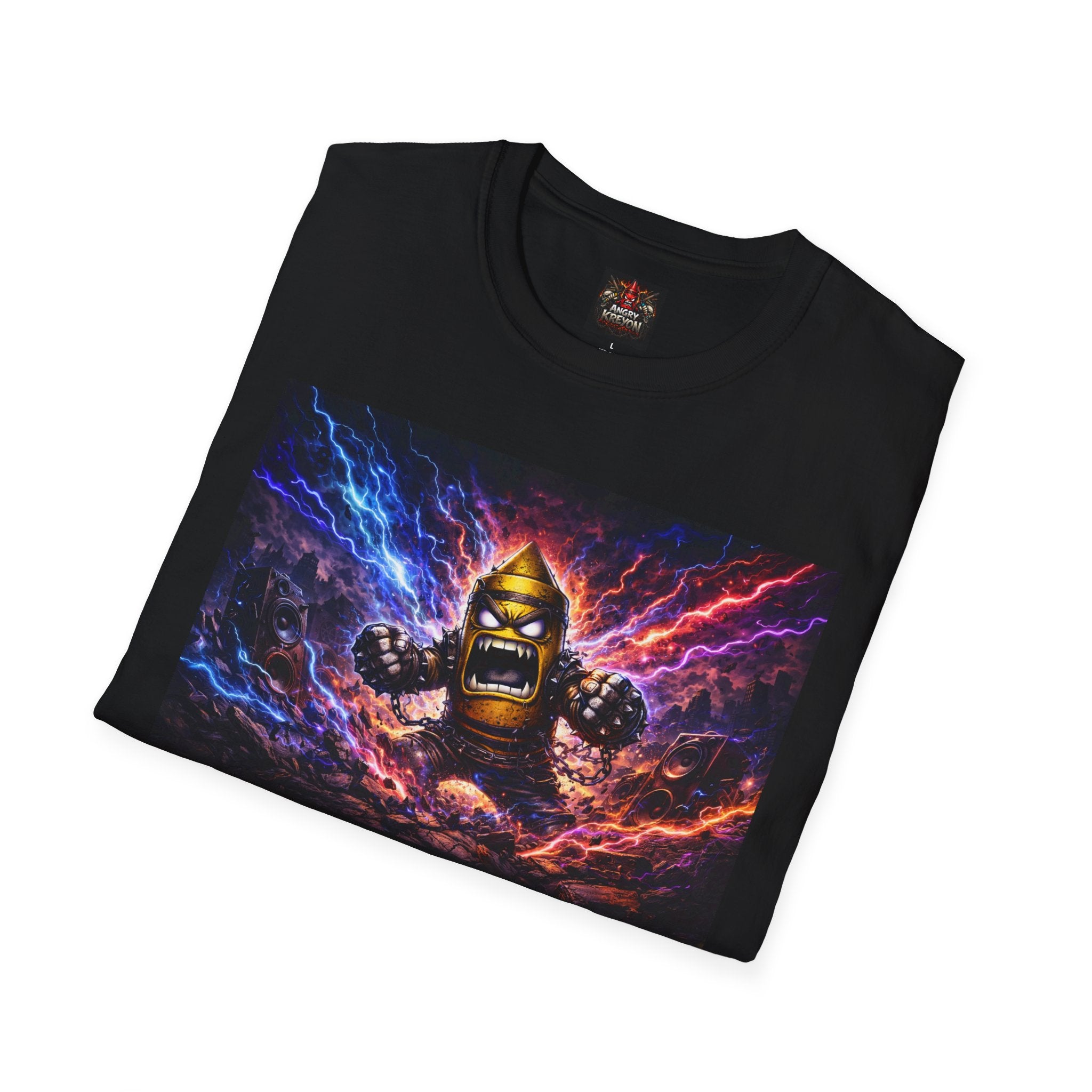Angry Kreyon color alt Graphic T-Shirt — Electric Battle Monster Tee