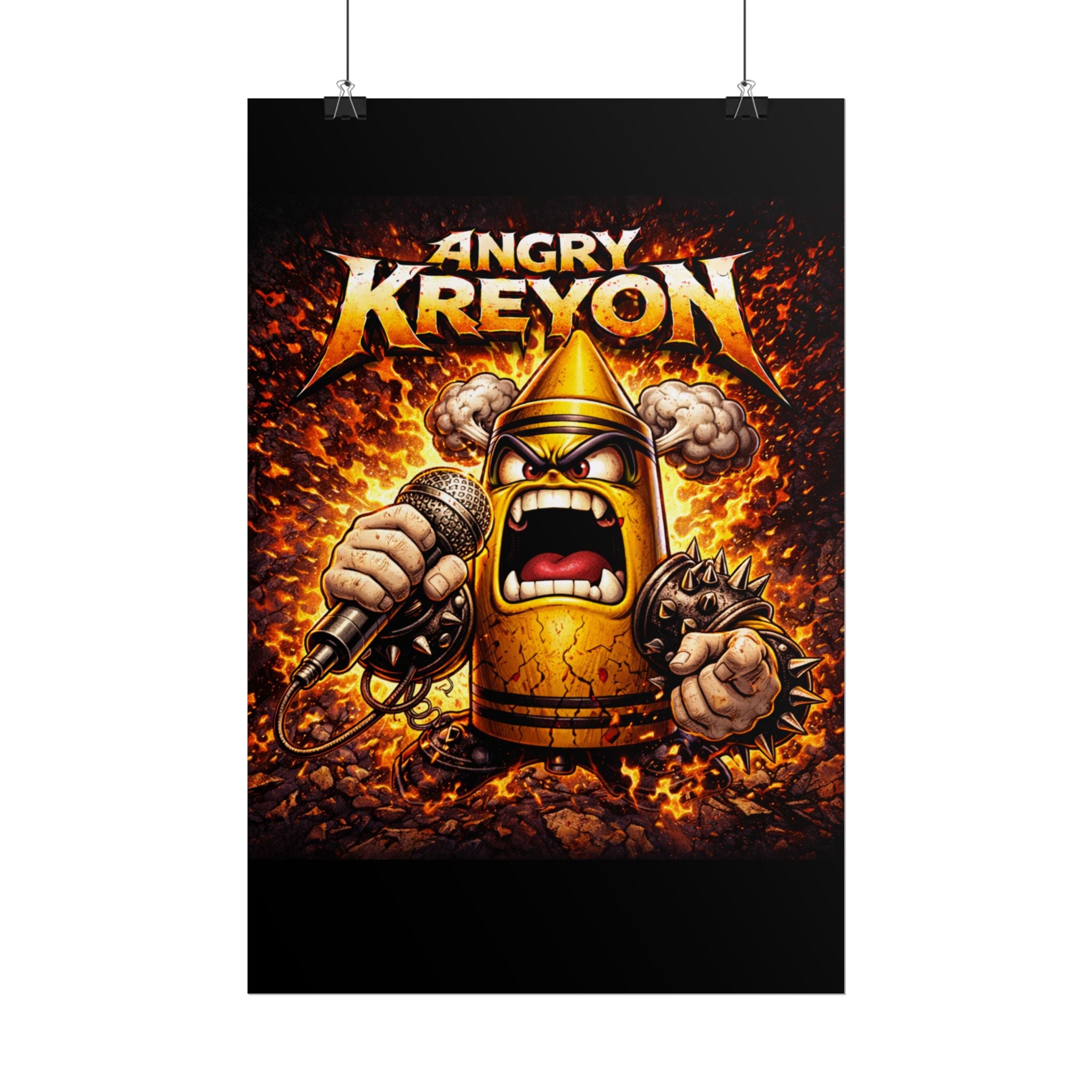 Rolled Poster — Angry Kreyon Heavy Metal Cartoon Art Print