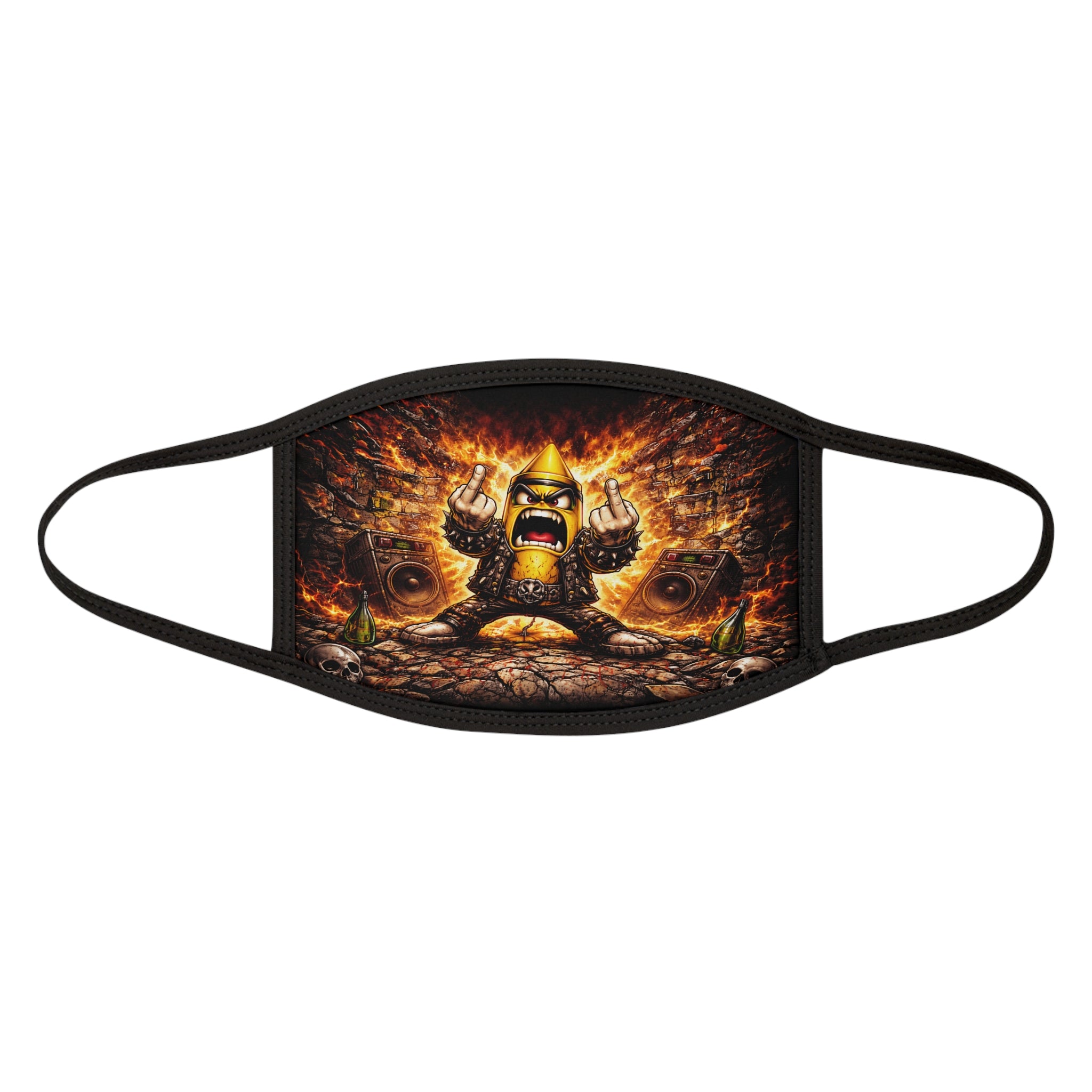 Angry Monster Face Mask — Fiery Rock Music Design