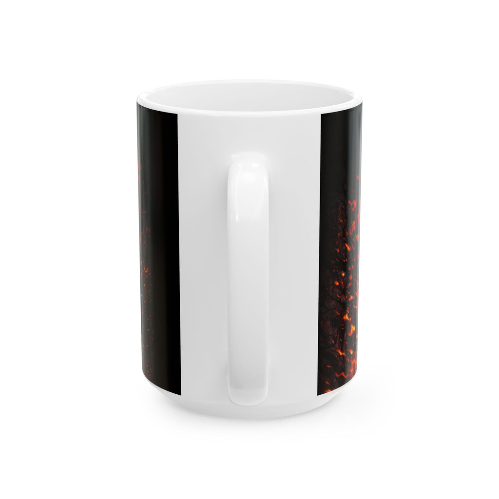 Angry Crayon Ceramic Mug — Fiery Cartoon Character Coffee Cup (11oz & 15oz)