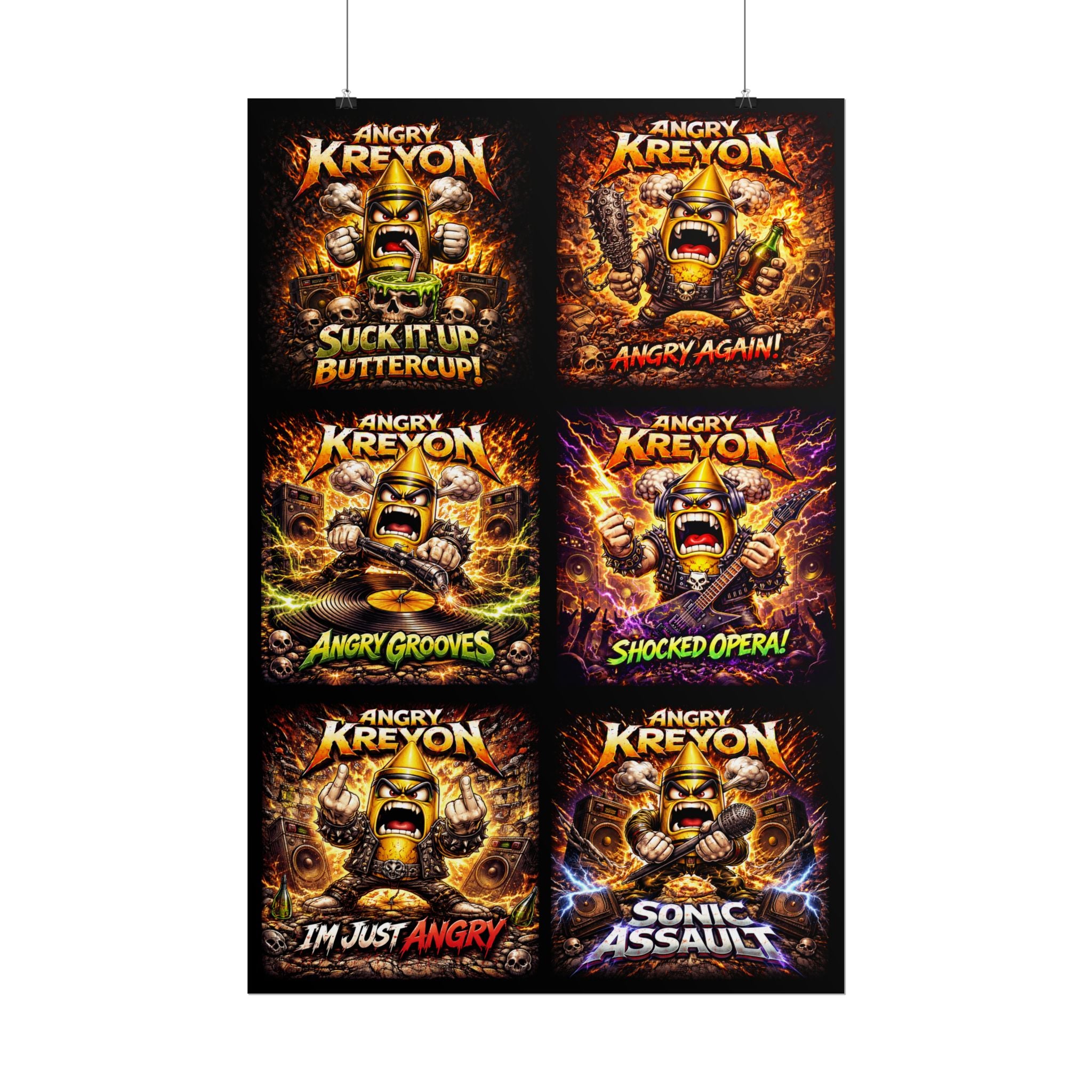 Angry Kreyon Album Cover Poster — Rolled Music Posters (6-Design Set)
