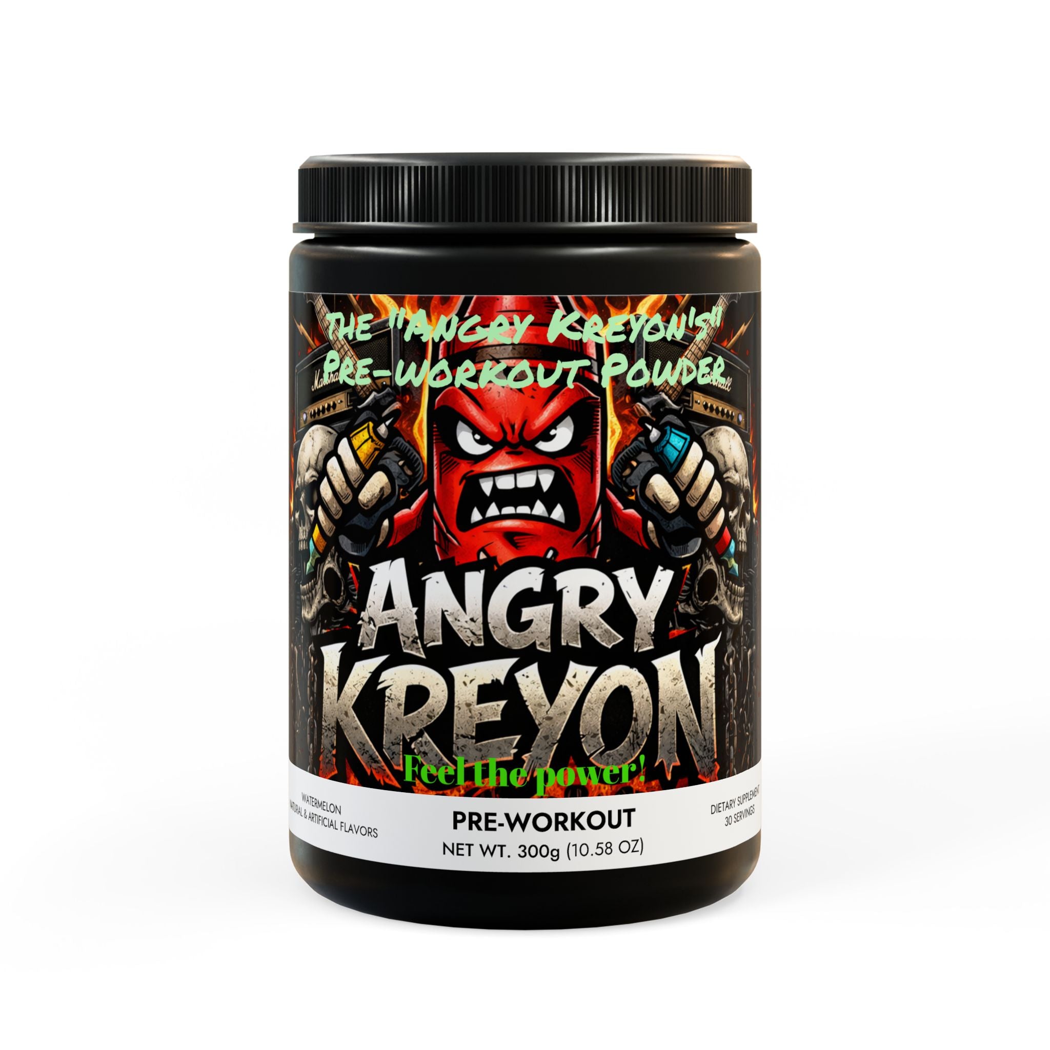 Angry Kreyon's Pre-Workout Supplement, Watermelon (300g, 10.58oz)