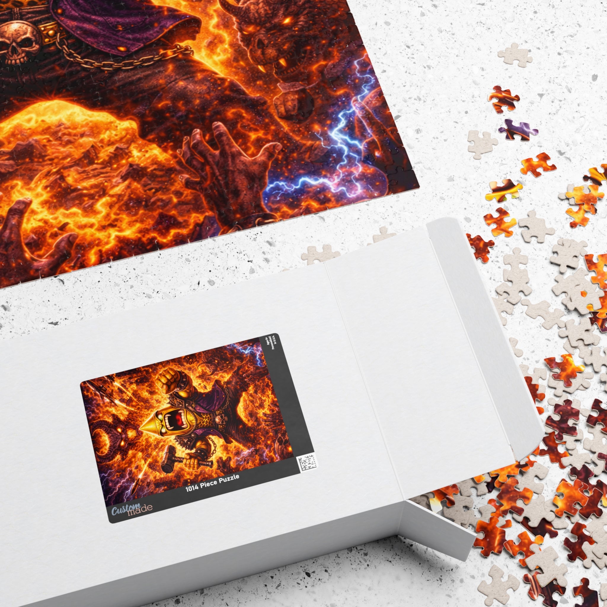 Fiery Viking Warrior Puzzle — Epic Fantasy Jigsaw (110/252/520/1014 pcs)