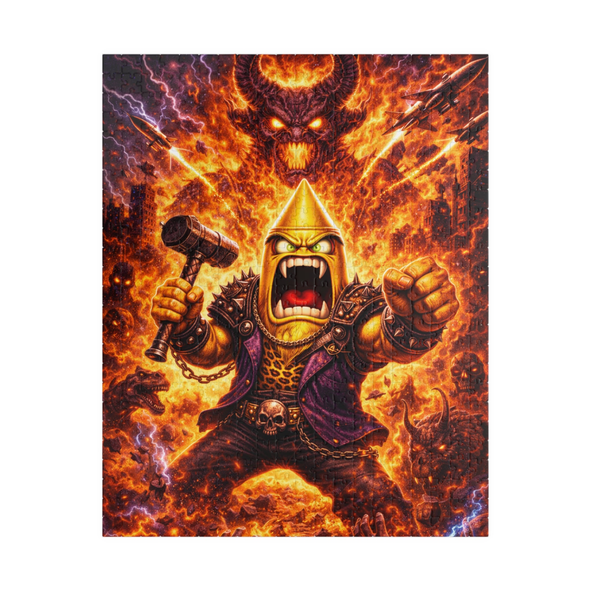 Fiery Viking Warrior Puzzle — Epic Fantasy Jigsaw (110/252/520/1014 pcs)