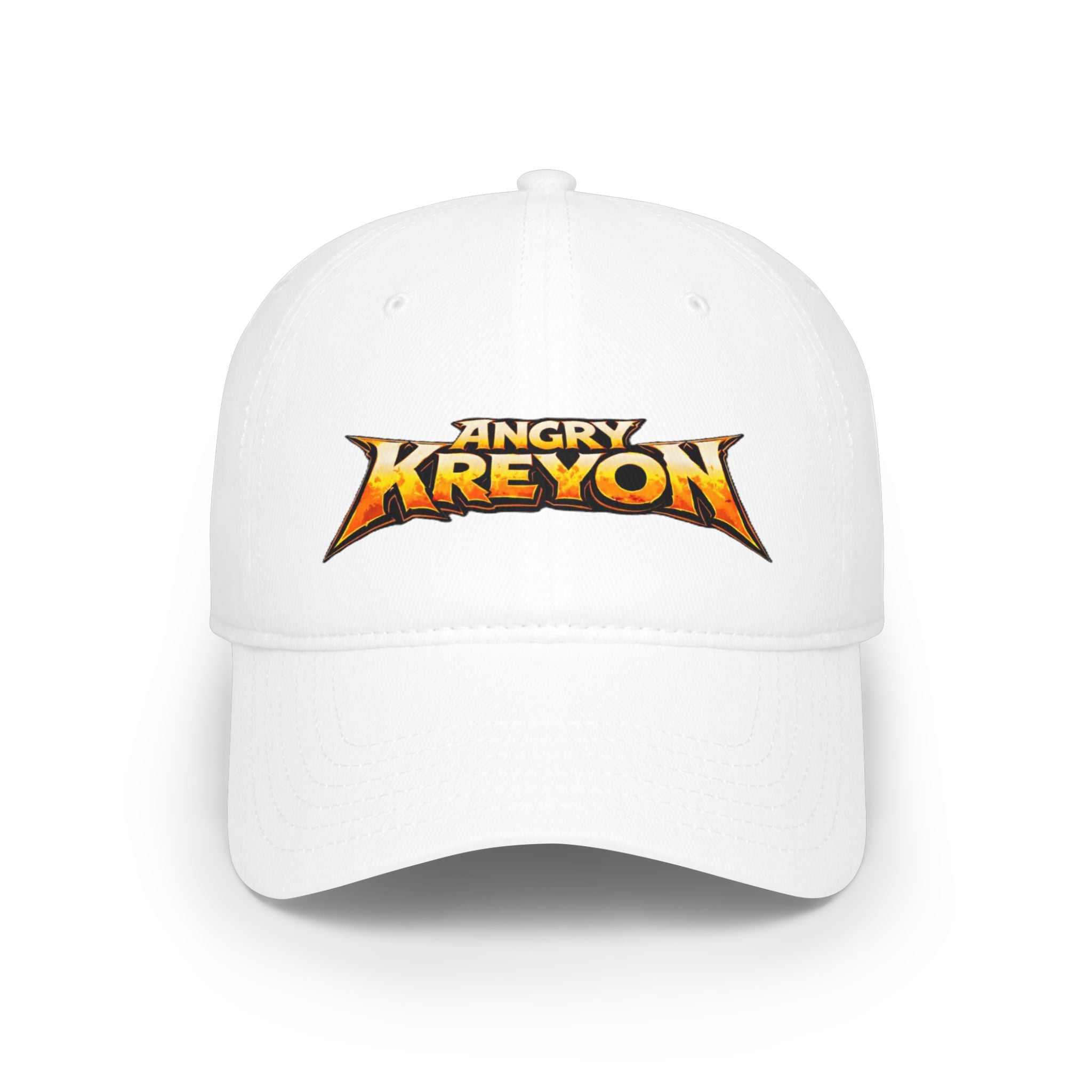 Angry KREYON Logo Low-Profile Baseball Cap — Retro Metal Band Style Hat