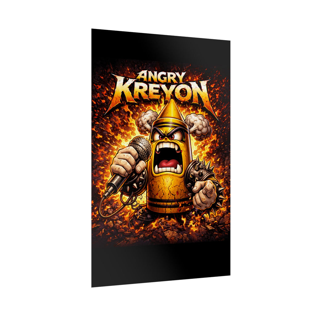Rolled Poster — Angry Kreyon Heavy Metal Cartoon Art Print