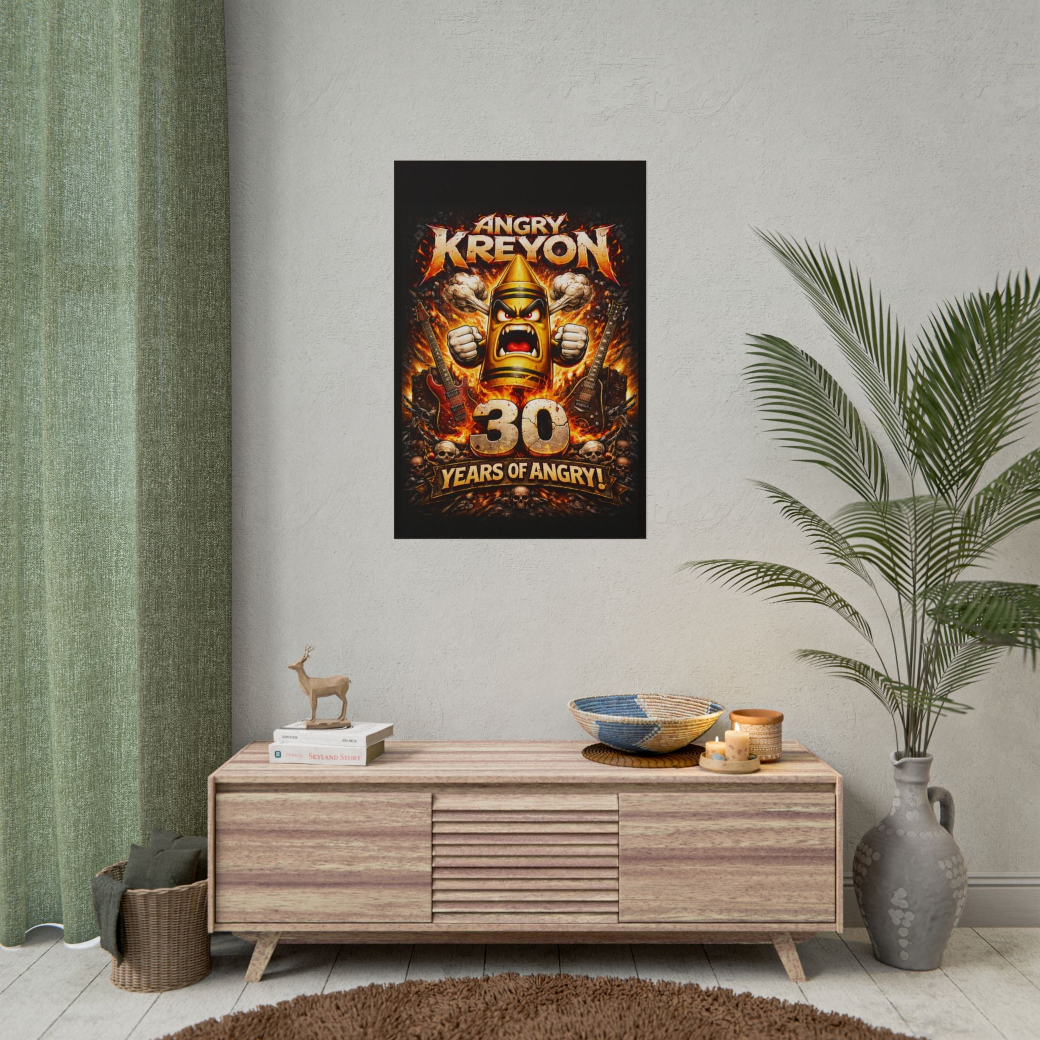 Angry Kreyon 30 Years of Angry (Metal) rolled poster | Metal Band, Guitar Artwork