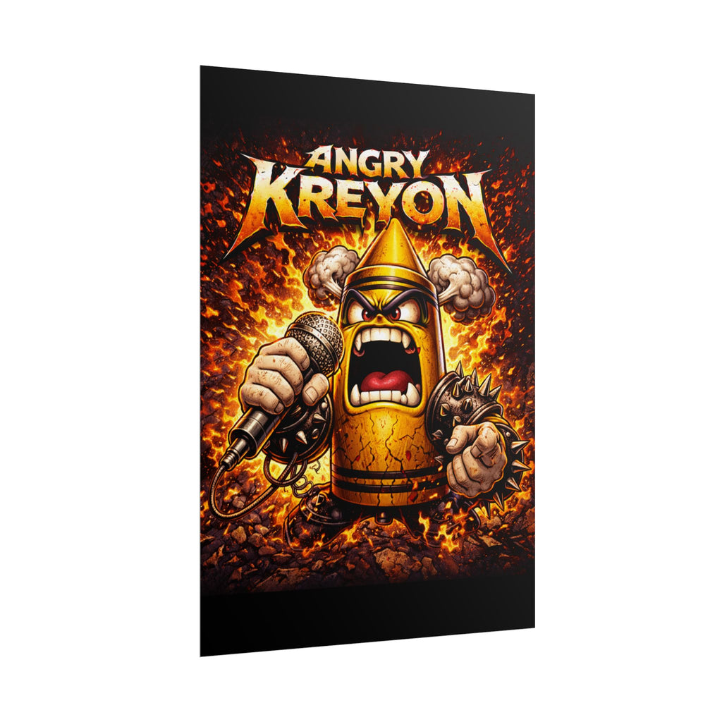Rolled Poster — Angry Kreyon Heavy Metal Cartoon Art Print
