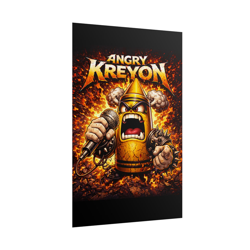 Rolled Poster — Angry Kreyon Heavy Metal Cartoon Art Print