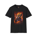 Motorcycle Rider T-Shirt — Flaming Skull Biker Graphic with "Angry Kreyon" Back Logo