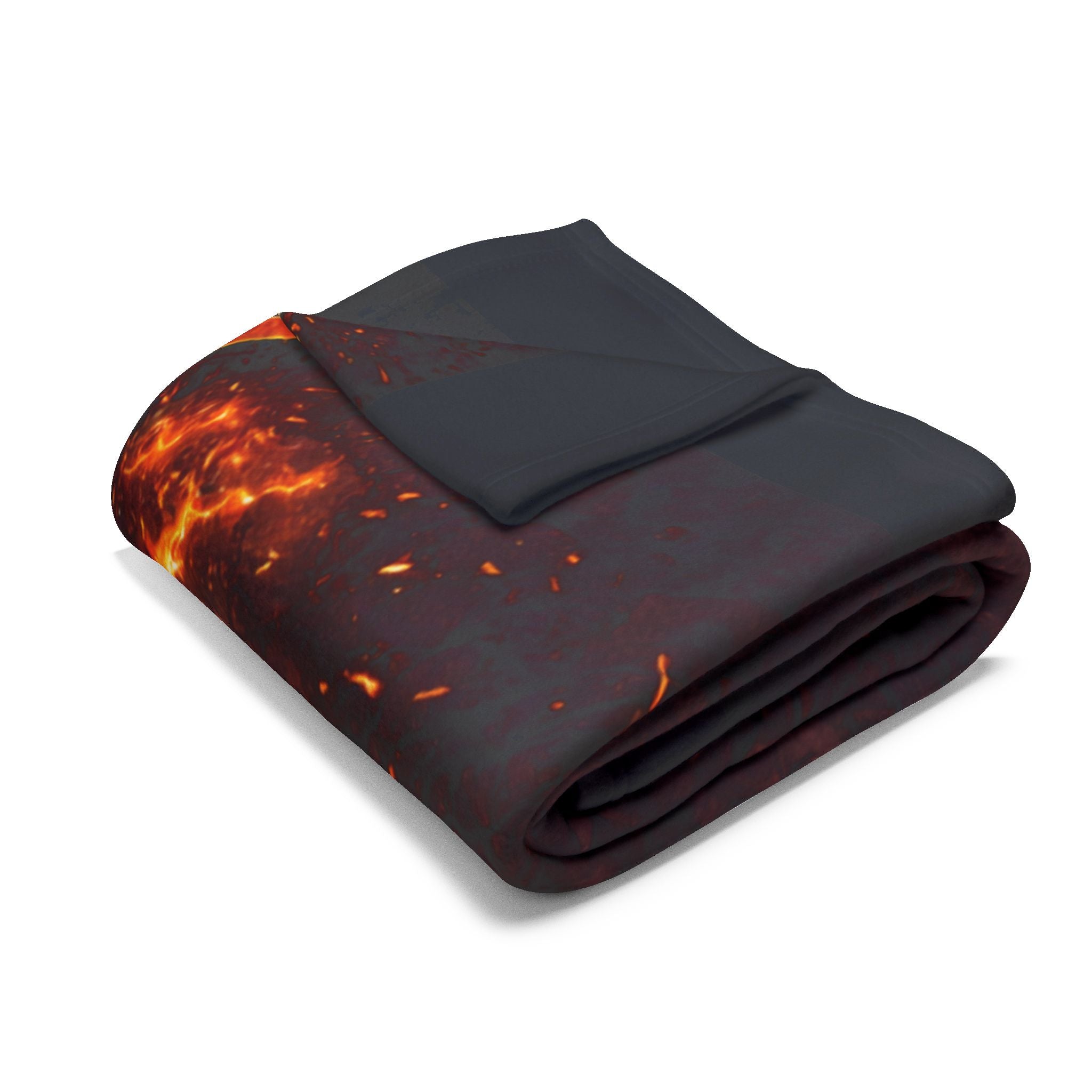 Angry Kreyon Fire Graphic Arctic Fleece Blanket — Cozy Gamer/Metal Head Throw