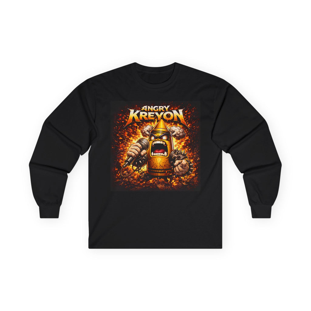 Angry Kreyon Mascot Graphic Long Sleeve Tee