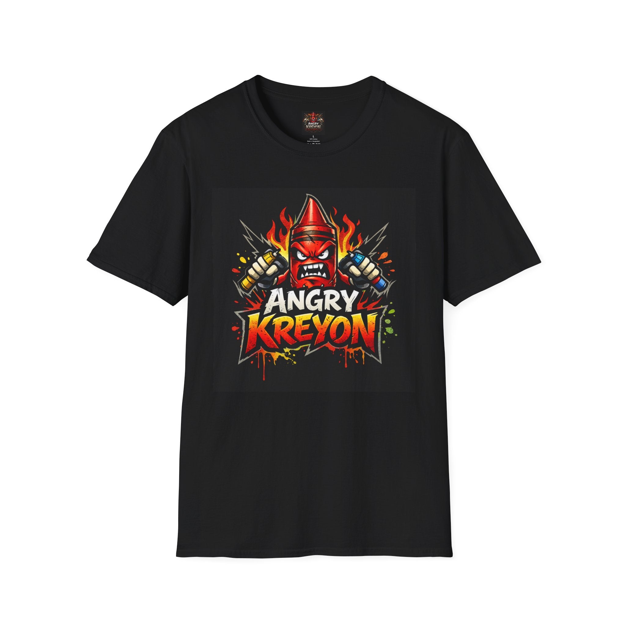 Angry Kreyon simple Graphic T-Shirt — Gamer Flame Logo Tee