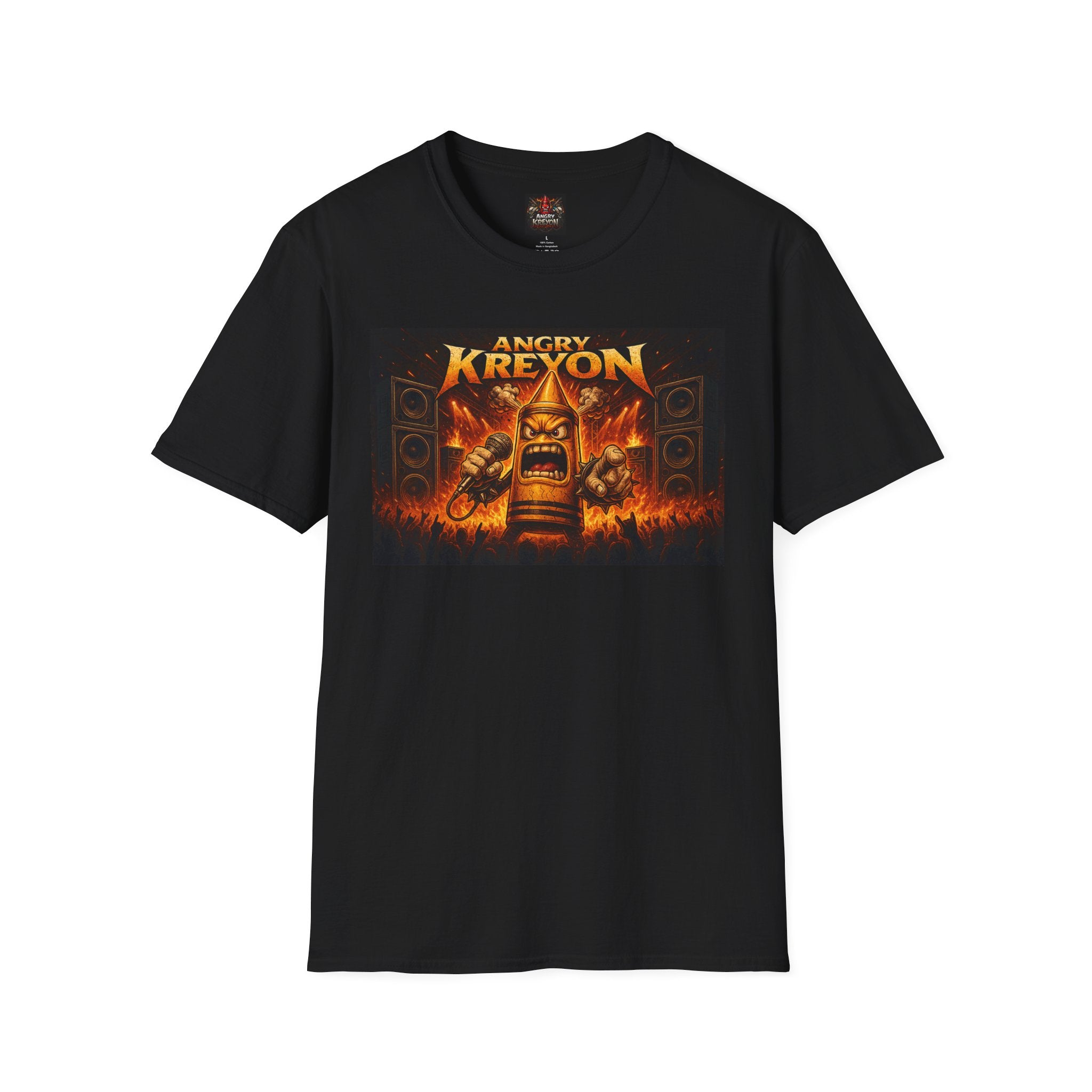 Angry Kreyon — Fiery Rock Concert Graphic T-Shirt