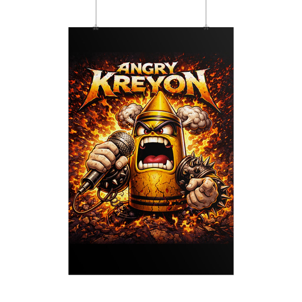 Rolled Poster — Angry Kreyon Heavy Metal Cartoon Art Print