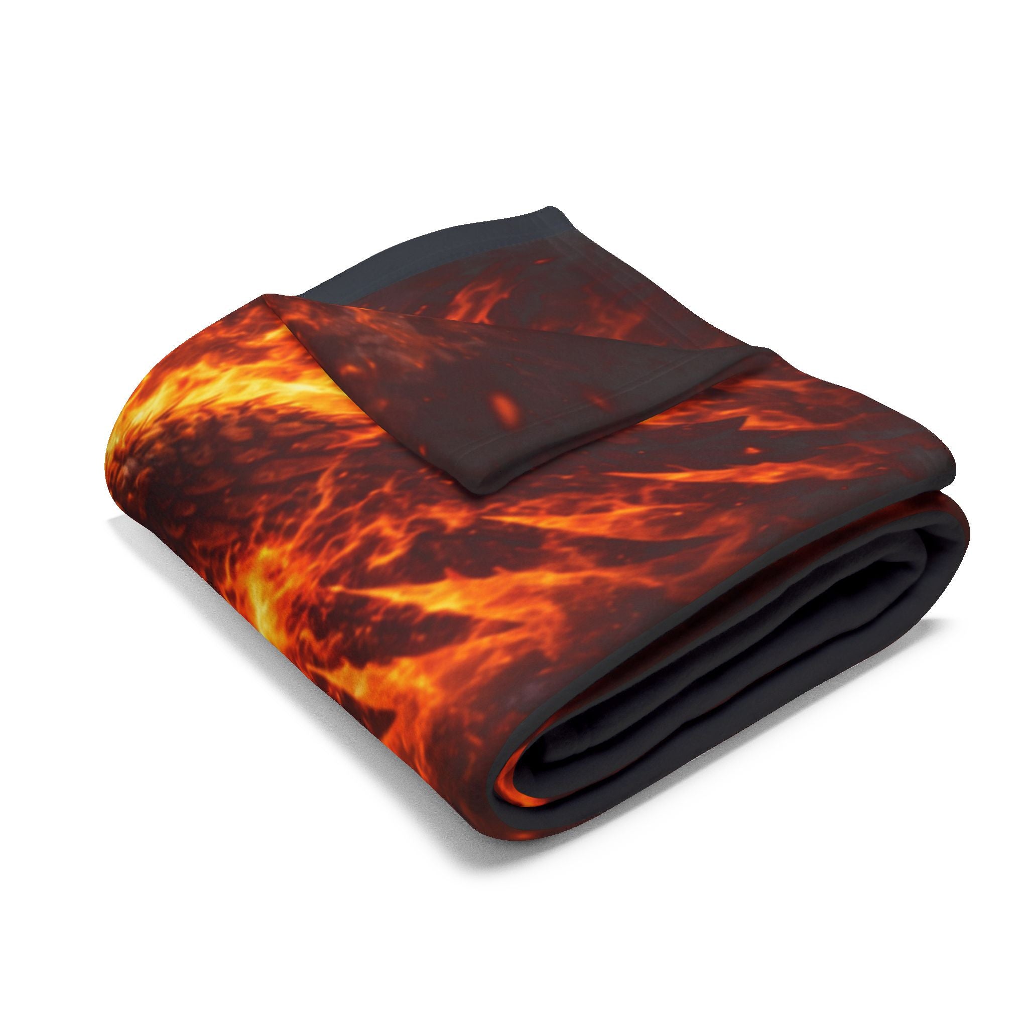 Fleece Blanket — 'Angry Kreyon' Fiery Monster Graphic Throw