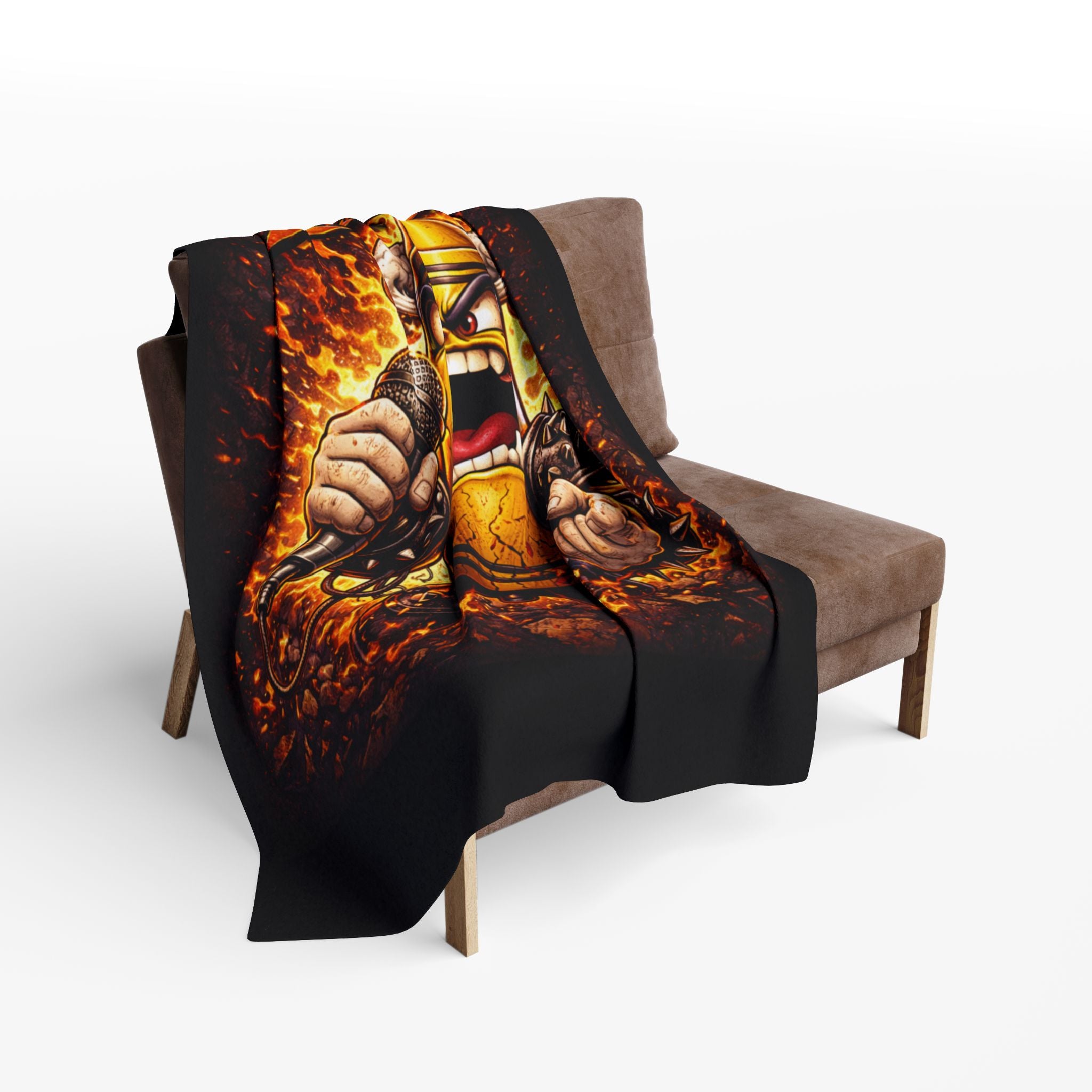 Angry Kreyon Heavy Metal Fleece Blanket — Loud Rock Band Throw