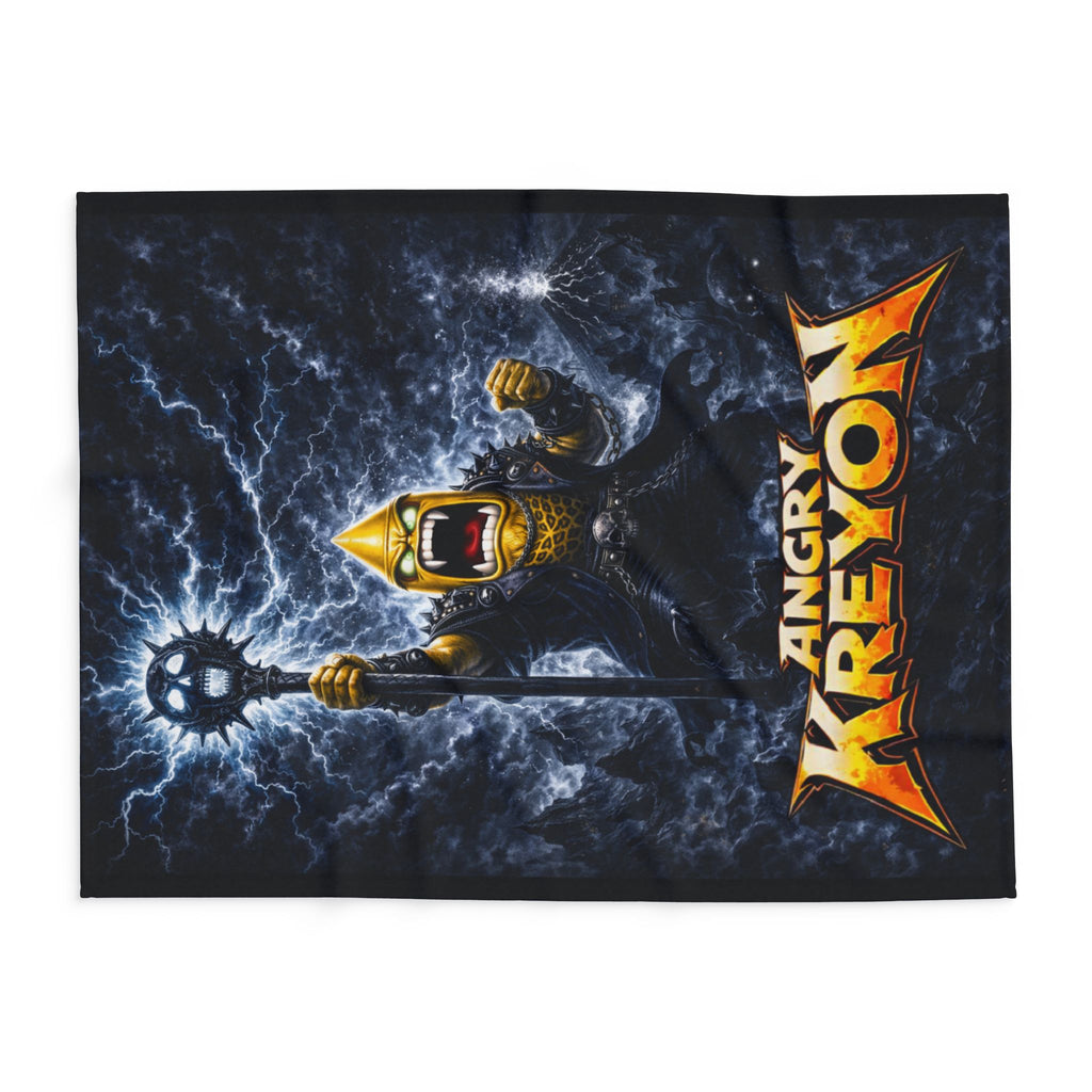 Angry Kreyon Oracle Fleece Blanket — Mythic Storm Graphic Throw