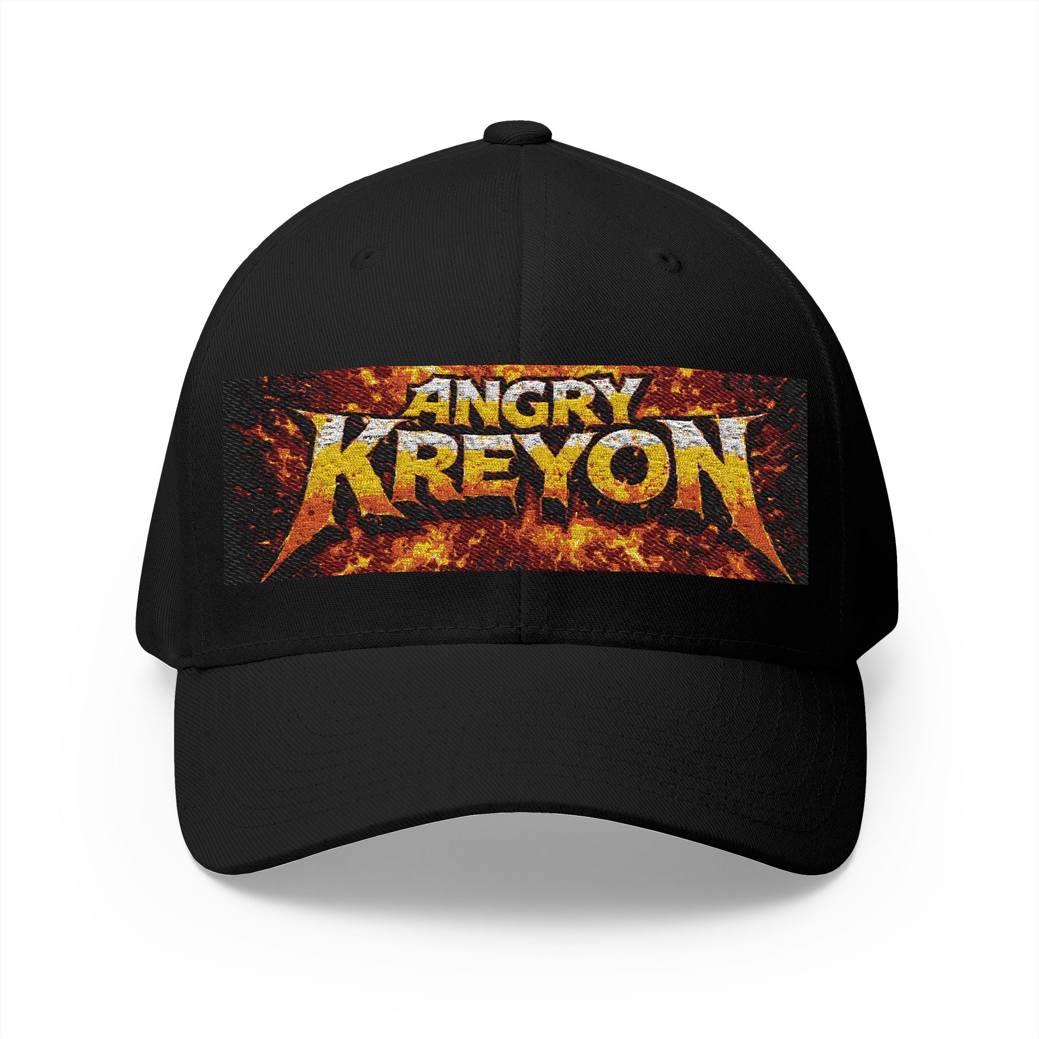 Embroidered 'Angry Kreyón' Fire Logo Cap