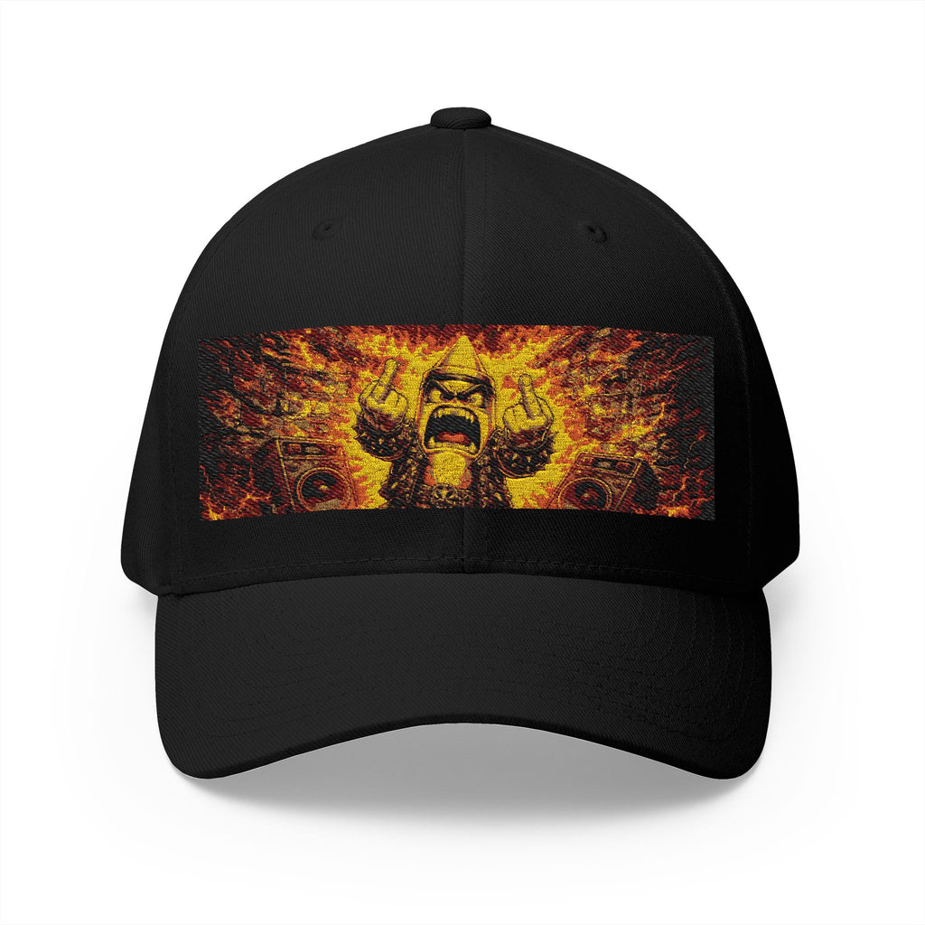 Embers Rage Embroidered Cap — Fiery Demon Graphic Hat
