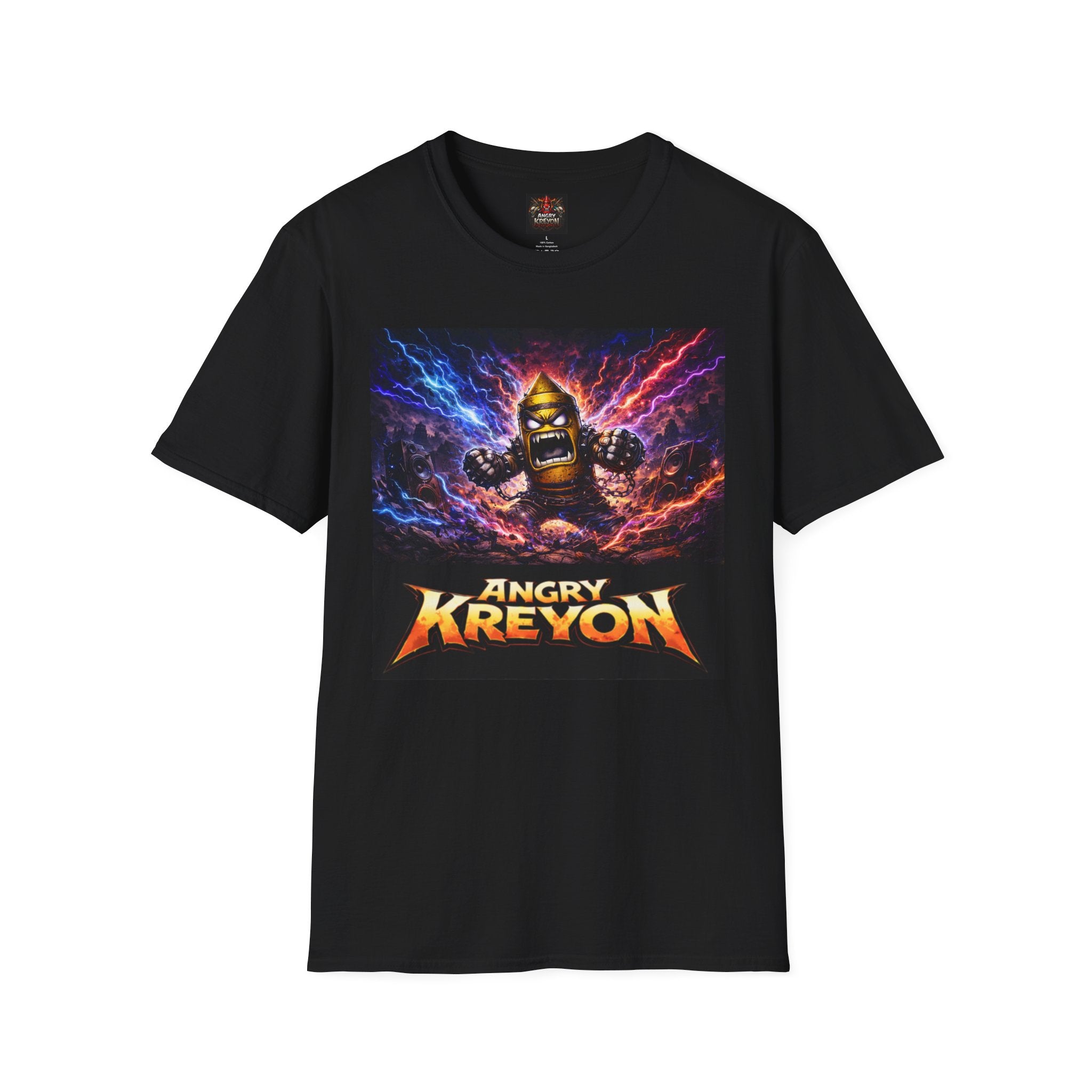 Angry Kreyon color Graphic T-Shirt — Retro Arcade Monster Tee