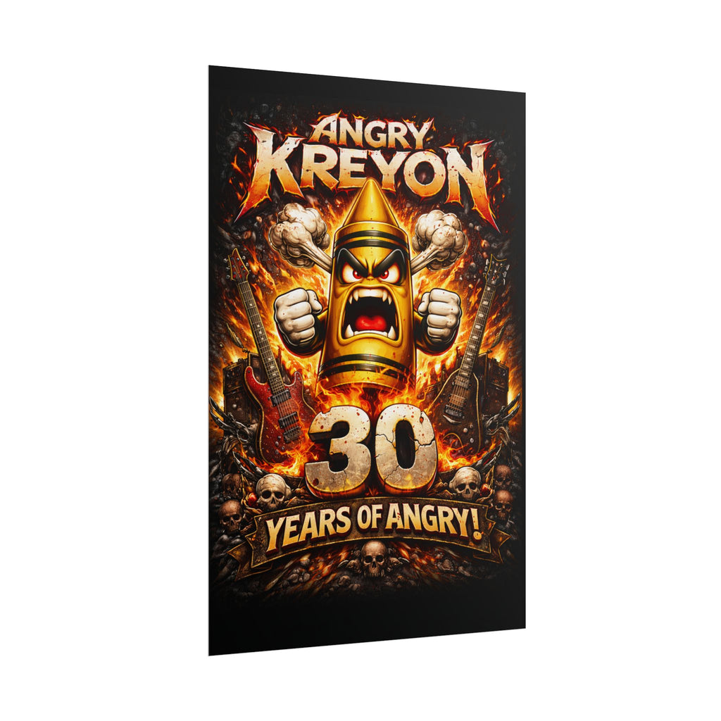 Rolled Poster - "Angry Kreyon: 30 Years of Angry" Rock Band Anniversary Art