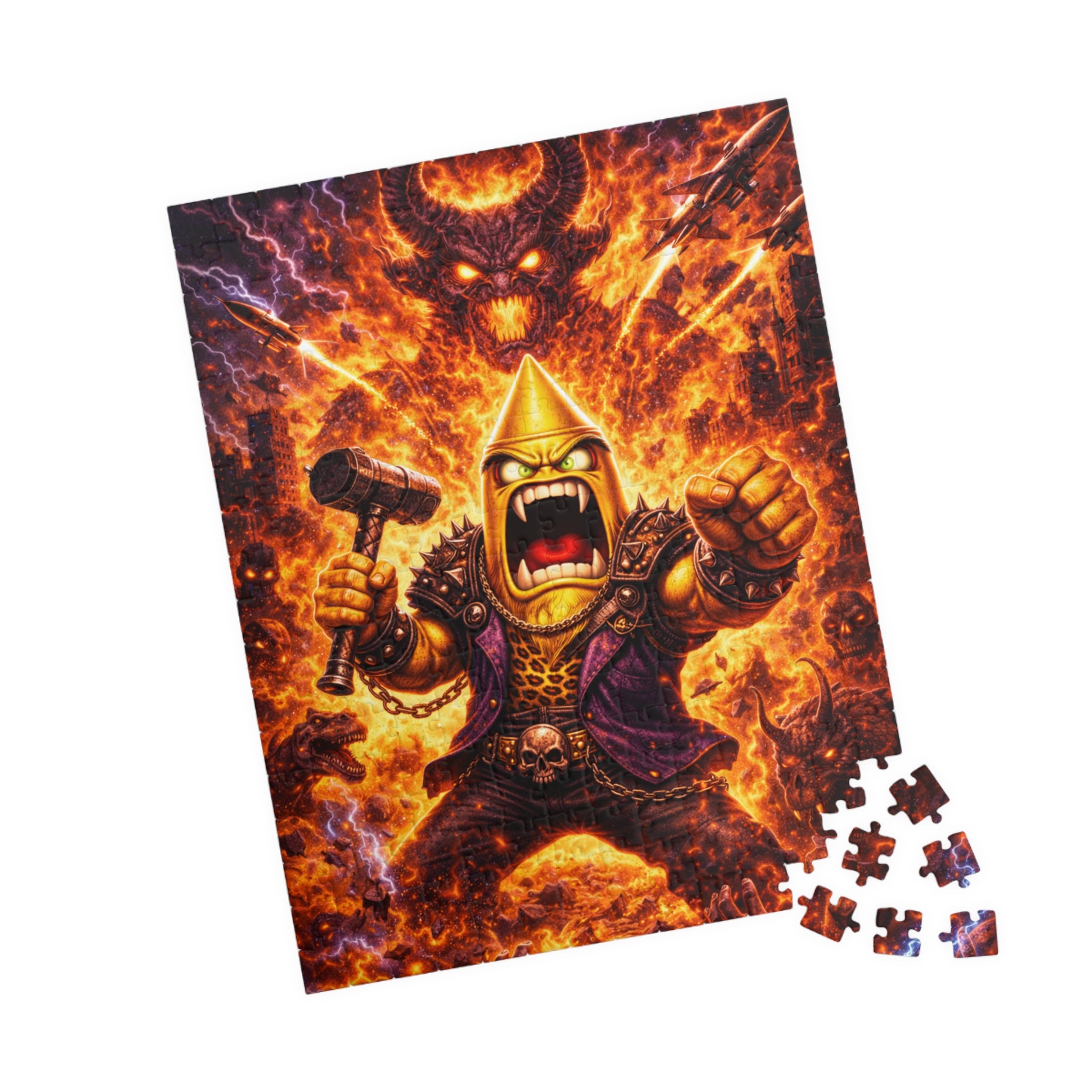 Fiery Viking Warrior Puzzle — Epic Fantasy Jigsaw (110/252/520/1014 pcs)