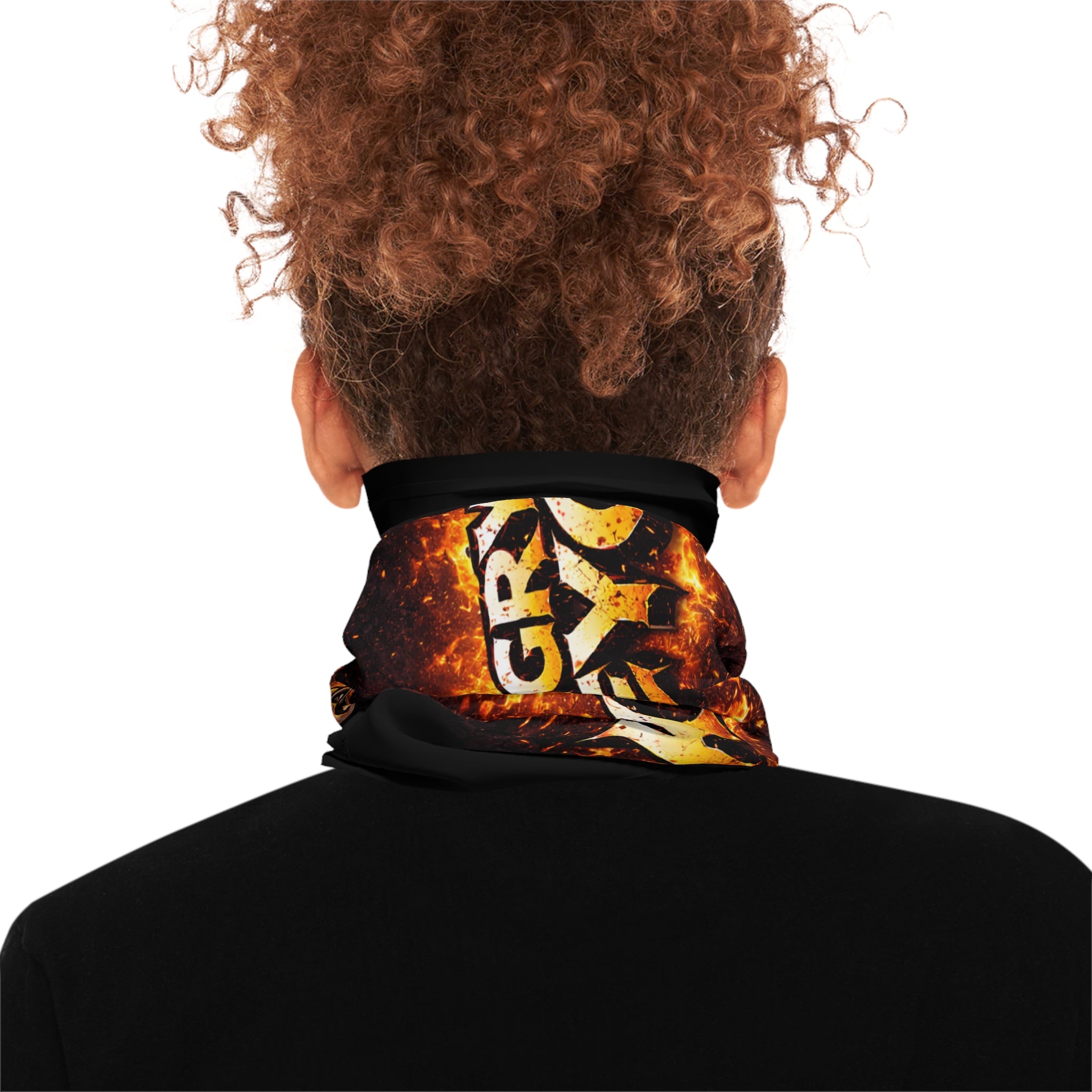 Angry Kreyon Character Neck Gaiter | Fierce Cartoon Microphone Design