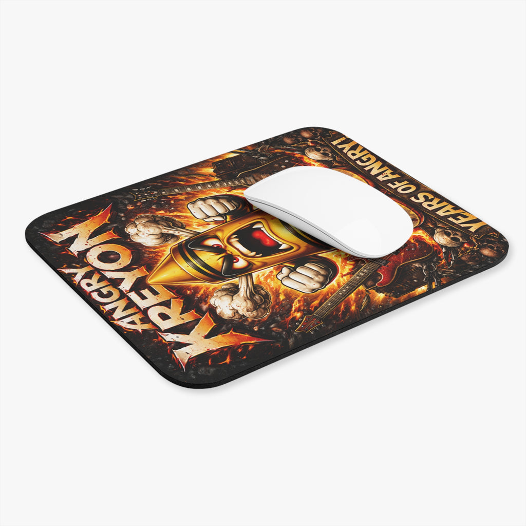 Angry Kreyon 30 Years Metal Guitar Mascot Rectangle Mouse Pad