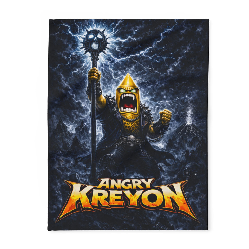 Angry Kreyon Oracle Fleece Blanket — Mythic Storm Graphic Throw