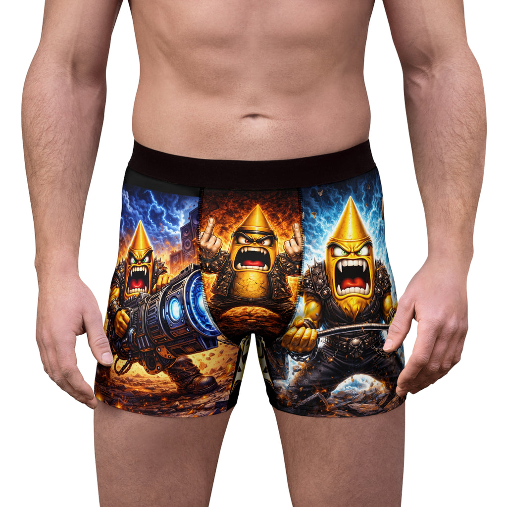 Men's Boxer Briefs — Fierce Warrior Character All-Over Print
