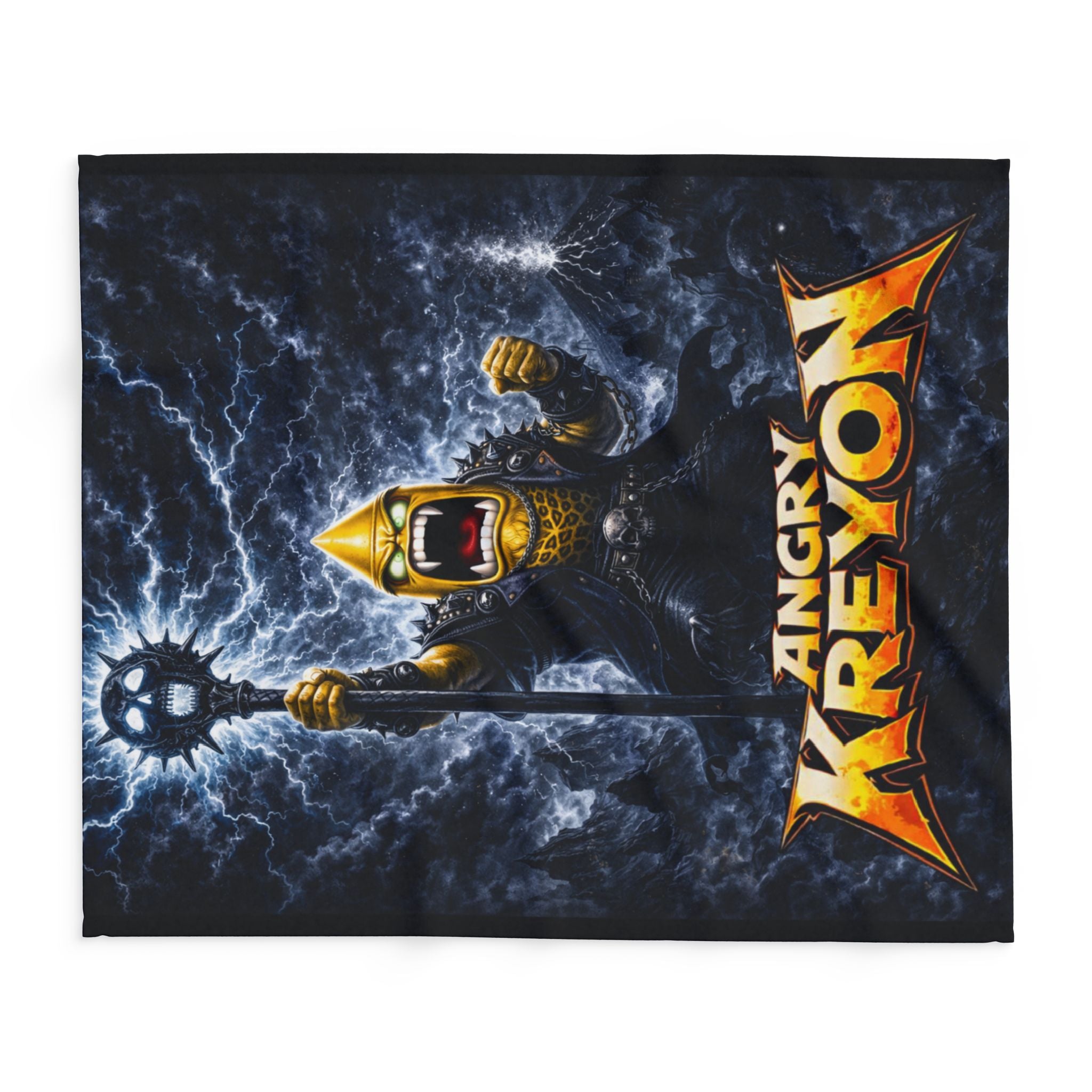 Angry Kreyon Oracle Fleece Blanket — Mythic Storm Graphic Throw