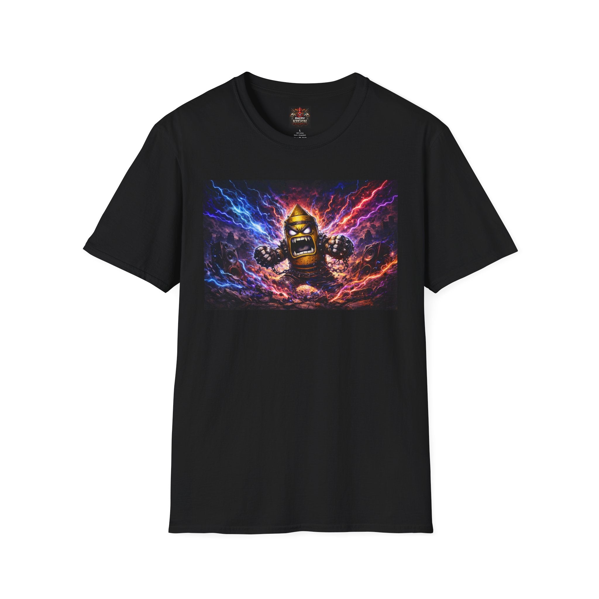 Angry Kreyon color alt Graphic T-Shirt — Electric Battle Monster Tee