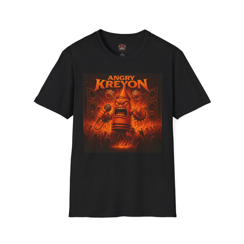 Angry Kreyon retro Graphic T-Shirt — Retro Heavy Metal Band Tee