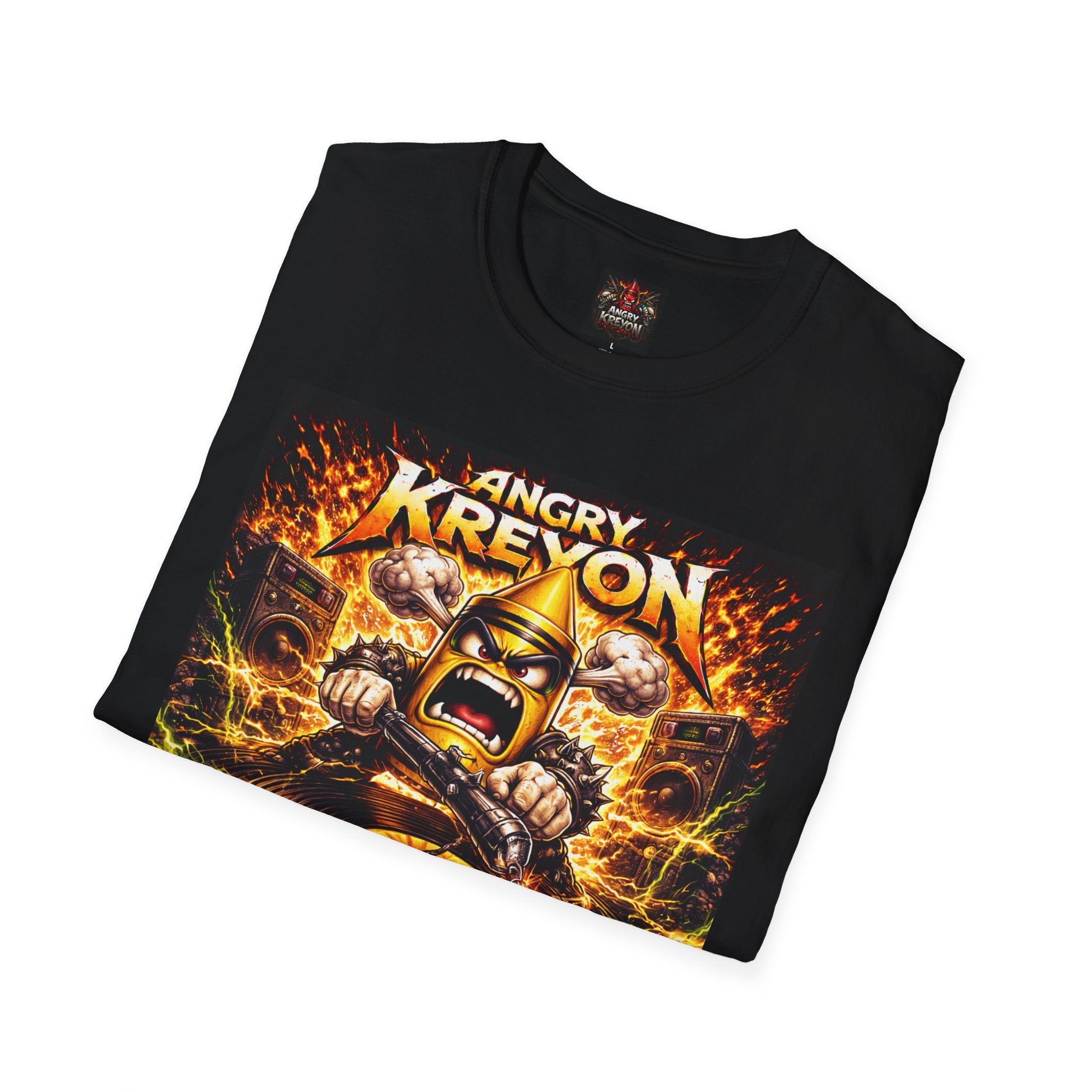 Angry Kreyon "Angry Grooves" Graphic Tee - Retro Cartoon Band Shirt