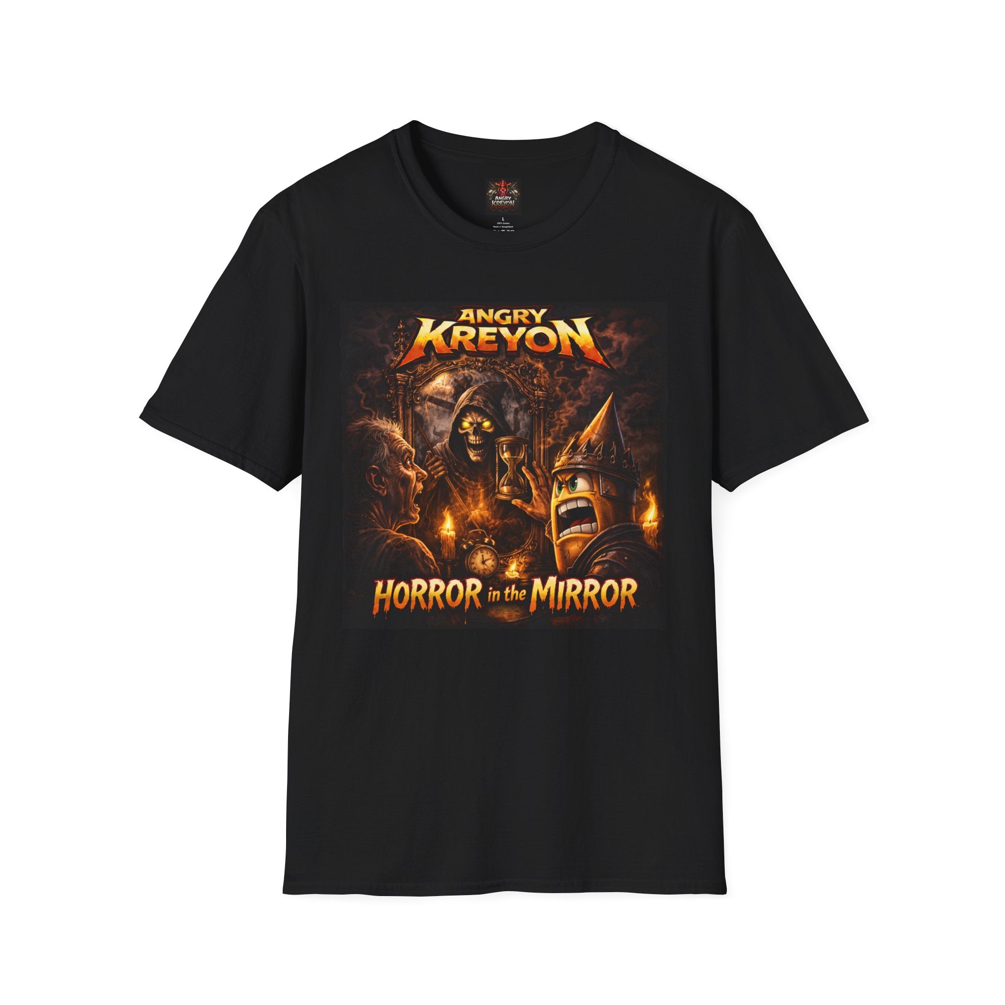 Angry Kreyon - Horror in the Mirror T‑Shirt — Angry Kreyon Band Tee