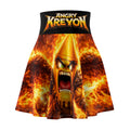 Metal Band Skater Skirt — Angry Mascot Flames Graphic