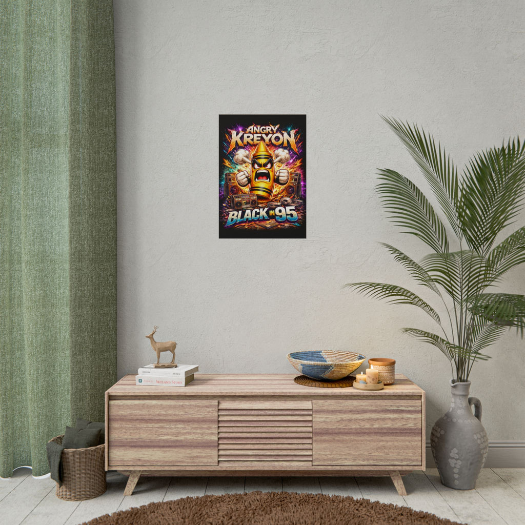 Rolled Poster — Angry Kreyon "Black in 95" Color Retro Gamer Art Print