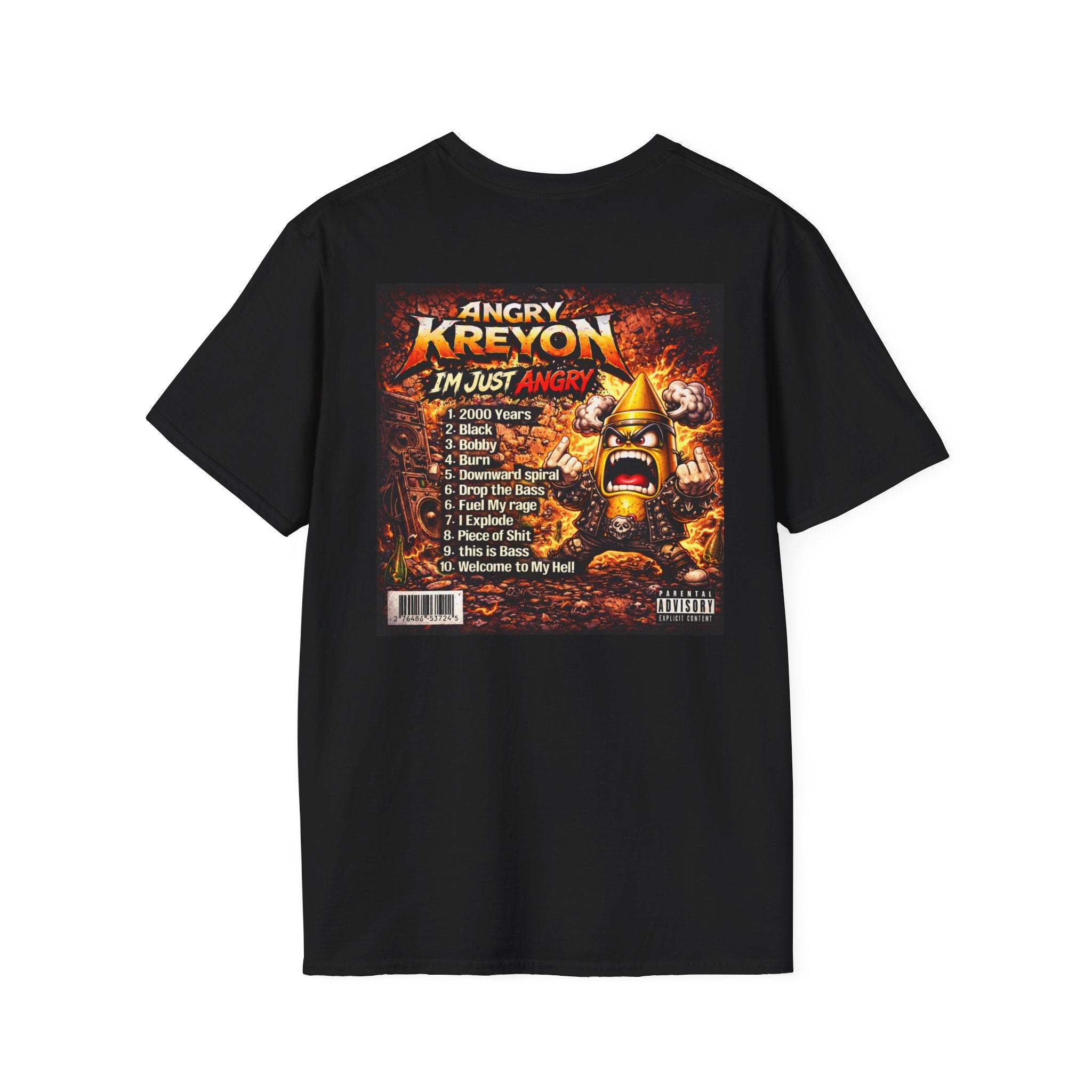 T‑Shirt — Angry Kreyon “I’m Just Angry” Graphic Tee (Band/Metal Album Art)