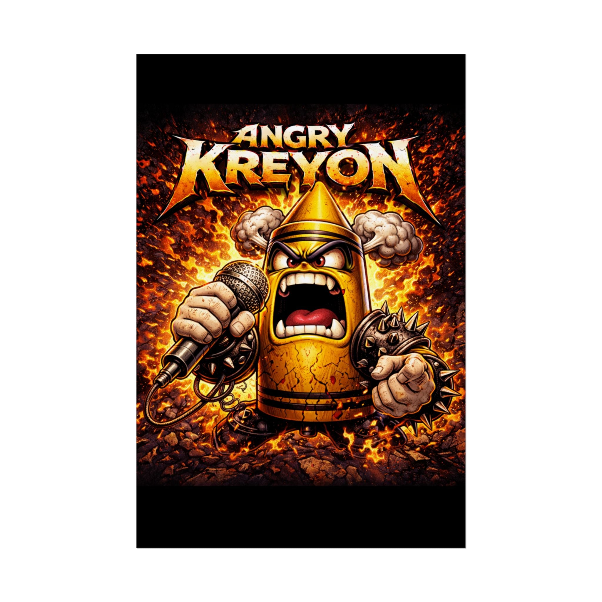 Rolled Poster — Angry Kreyon Heavy Metal Cartoon Art Print