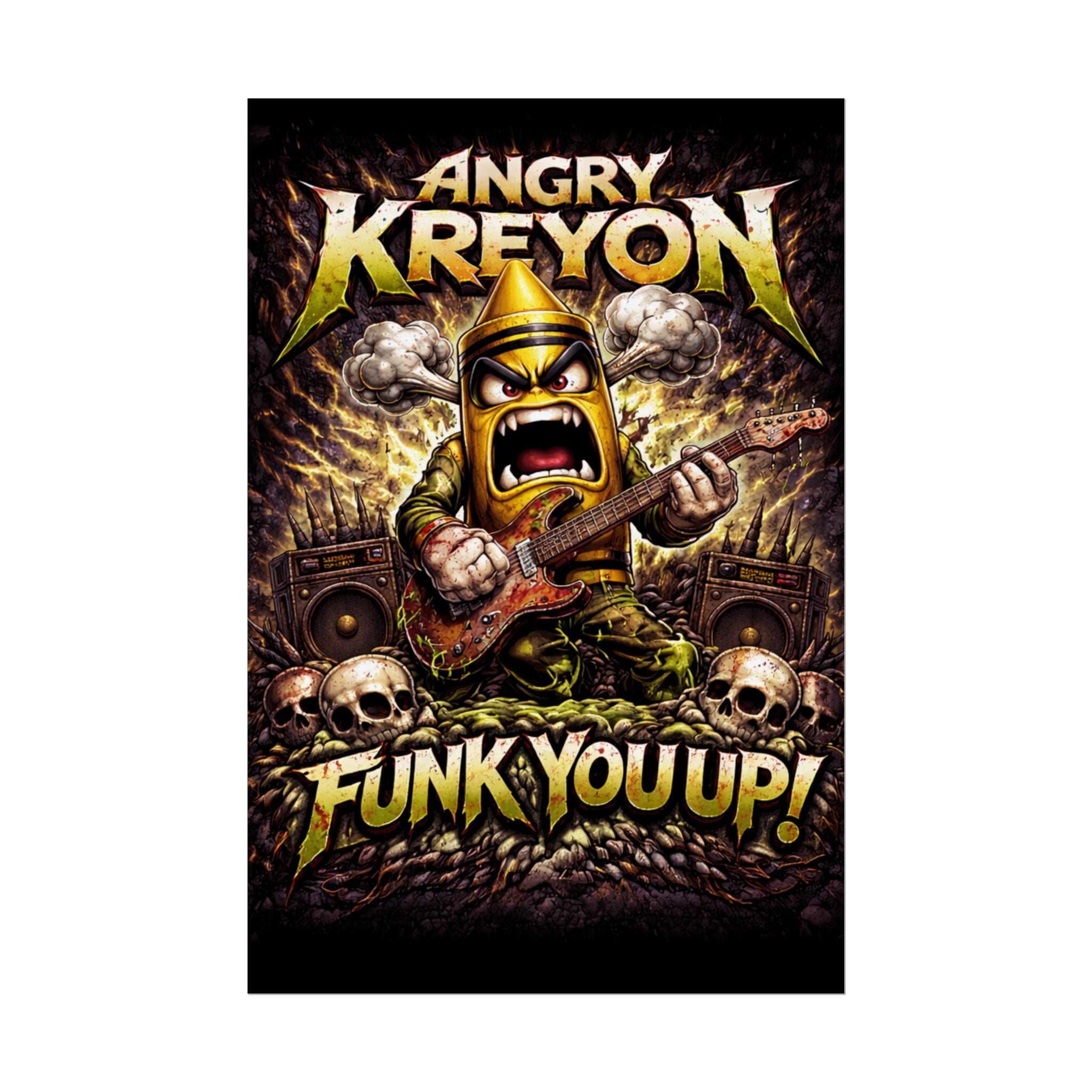 Rolled Poster — Angry Kreyon "Funk You Up" Rock Funk Music Art Poster