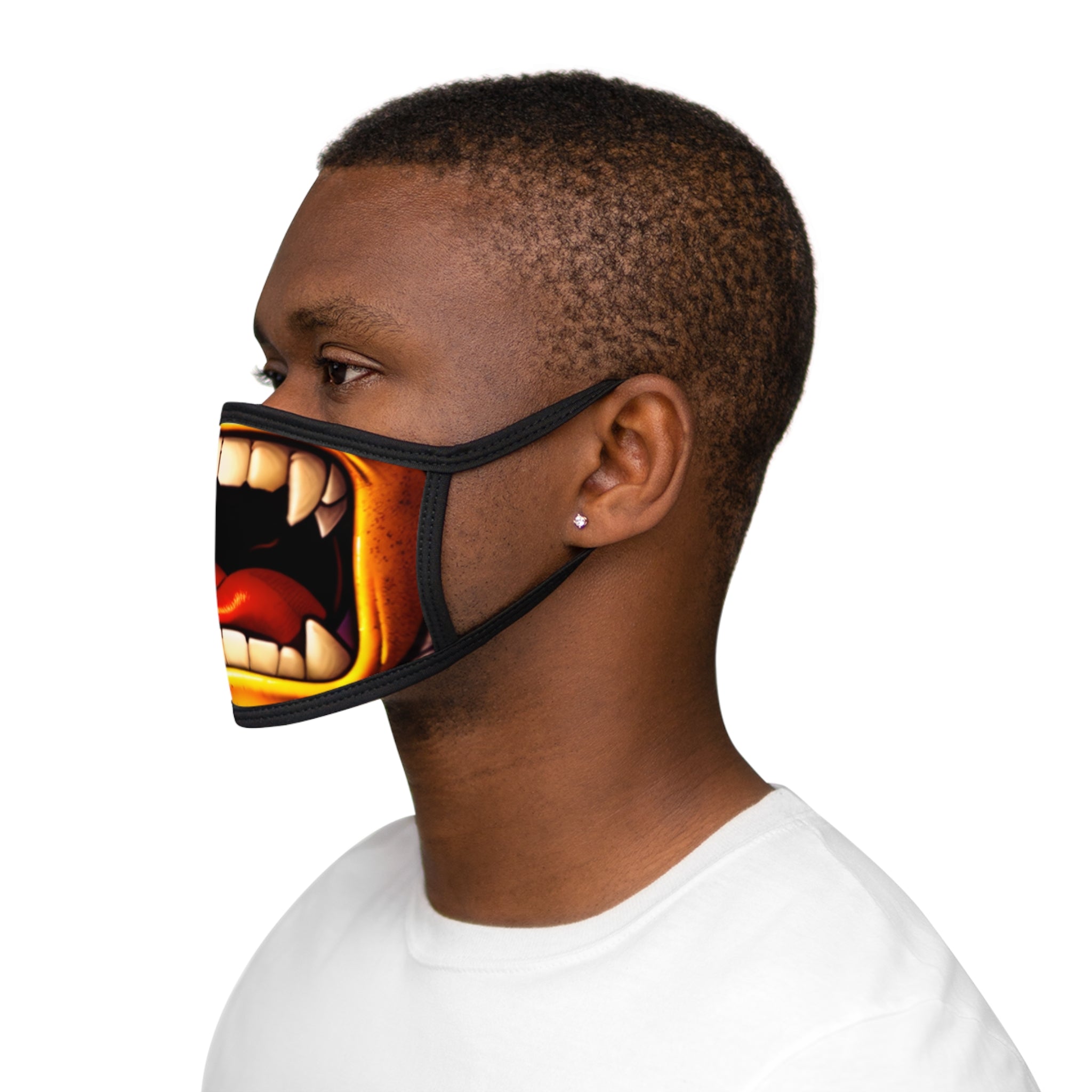 Kreyon Bite Face Mask — Scary Fanged Mouth Design for Halloween & Costume