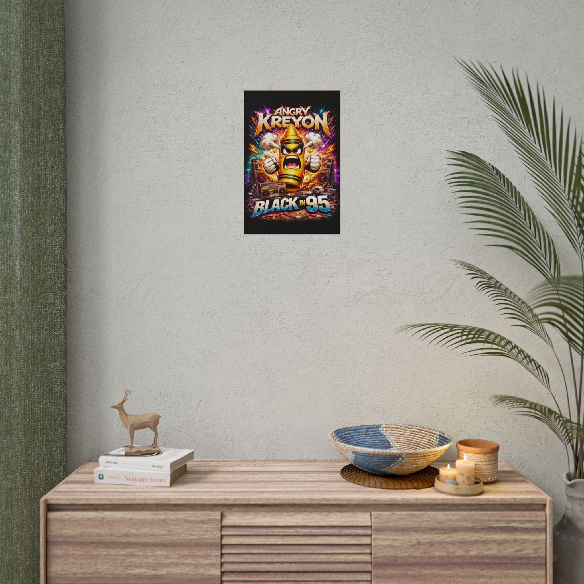 Rolled Poster — Angry Kreyon "Black in 95" Color Retro Gamer Art Print
