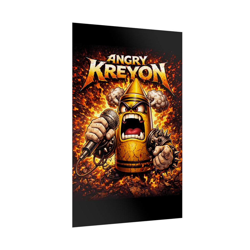 Rolled Poster — Angry Kreyon Heavy Metal Cartoon Art Print