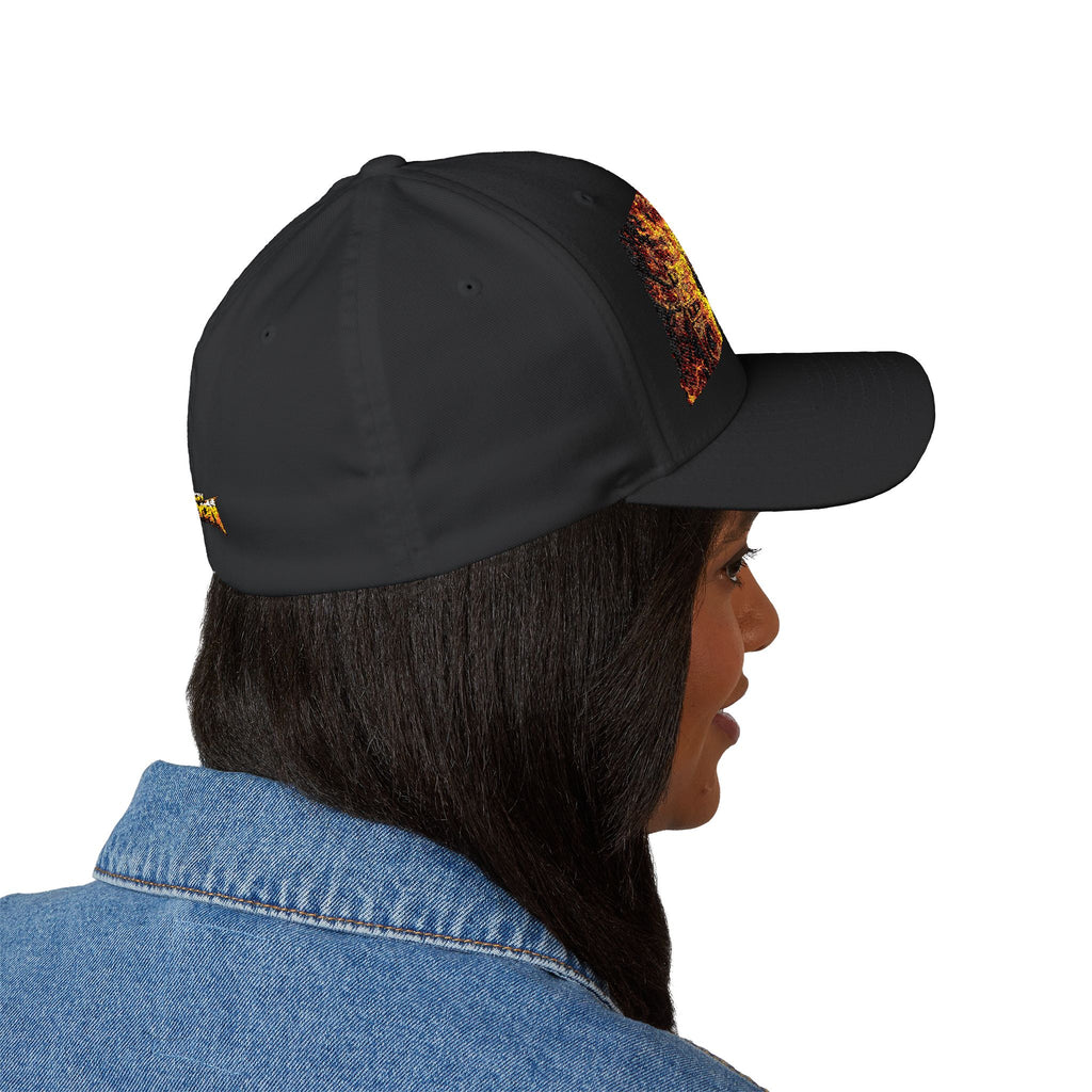 Embers Rage Embroidered Cap — Fiery Demon Graphic Hat