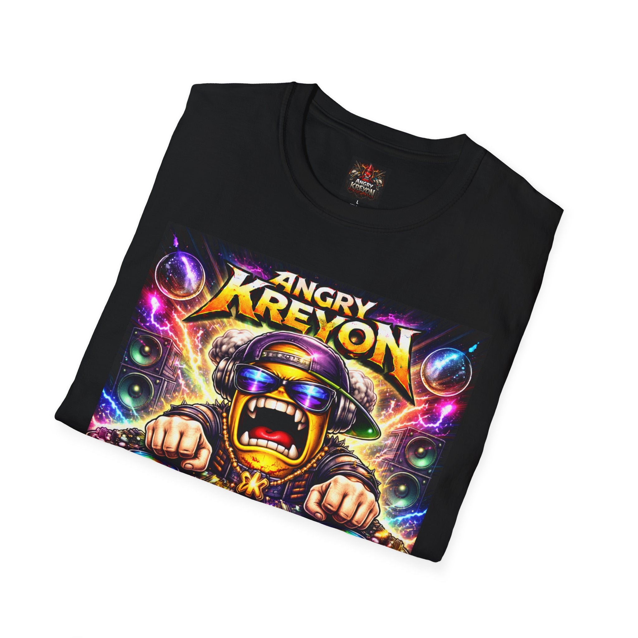 Angry Kreyon Funky Drops T-Shirt – Vibrant DJ Bass Music Festival Tee